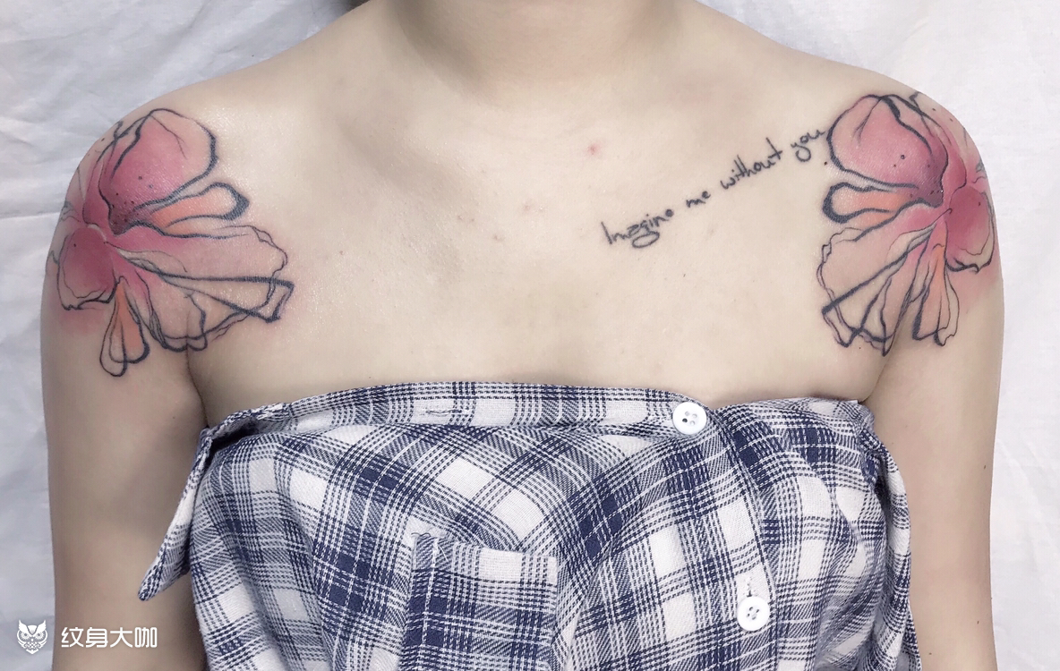 双肩花_纹身图案手稿图片_雕何的纹身作品集