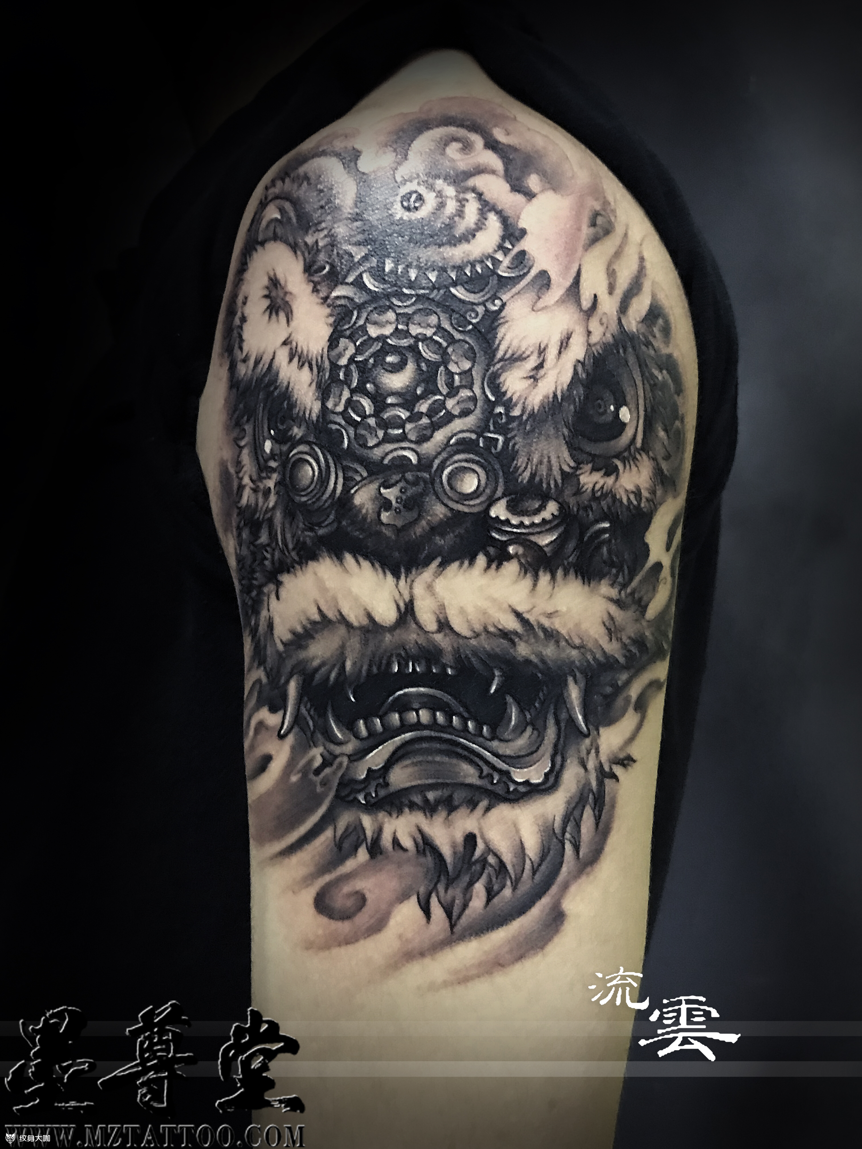 醒狮_纹身图案手稿图片_流云的纹身作品集