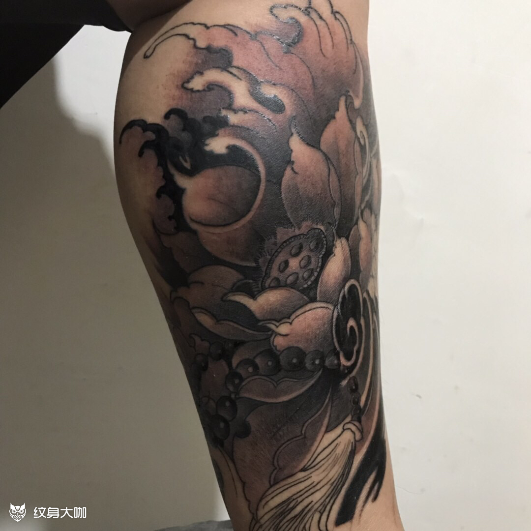 荷花_纹身图案手稿图片_勾陈的纹身作品集