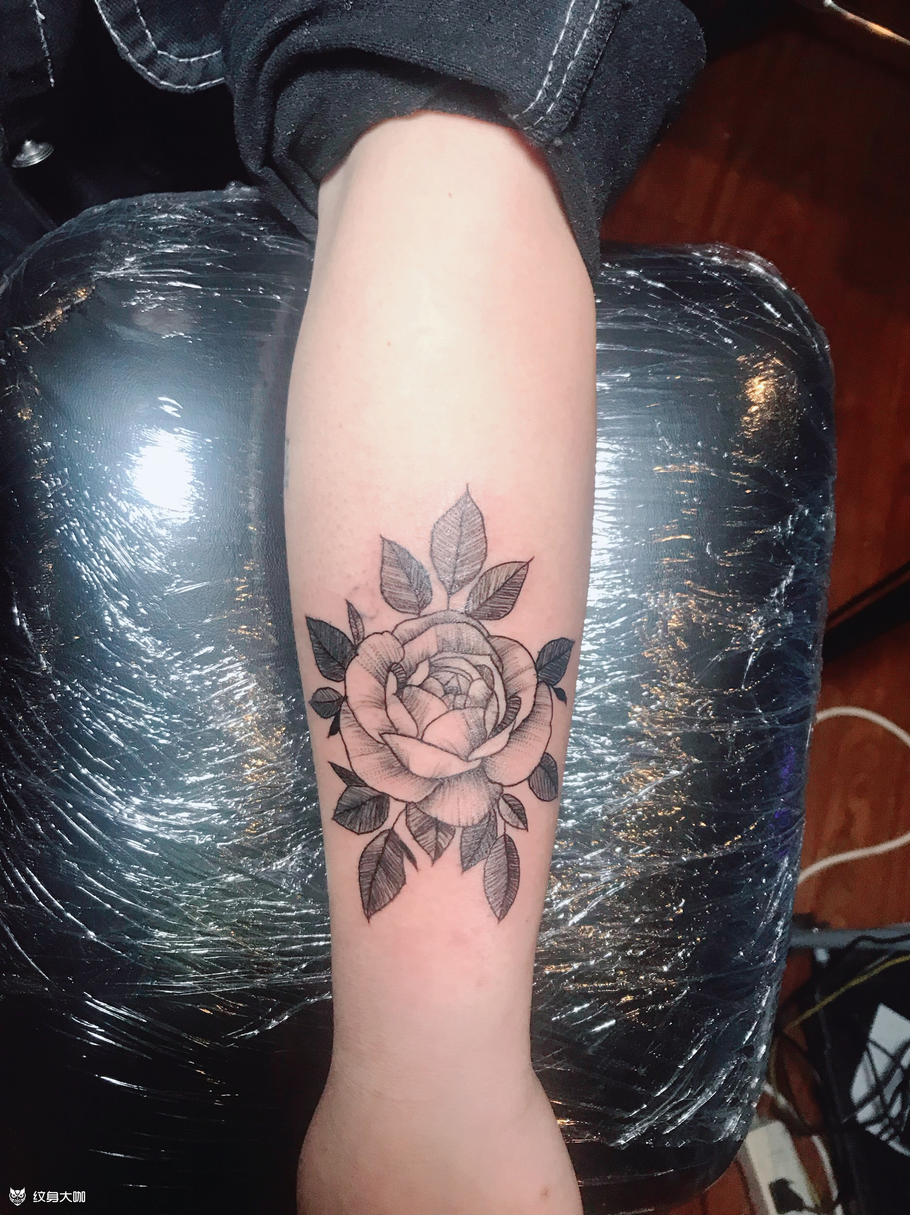 小臂素花_纹身图案手稿图片_爬爬的纹身作品集