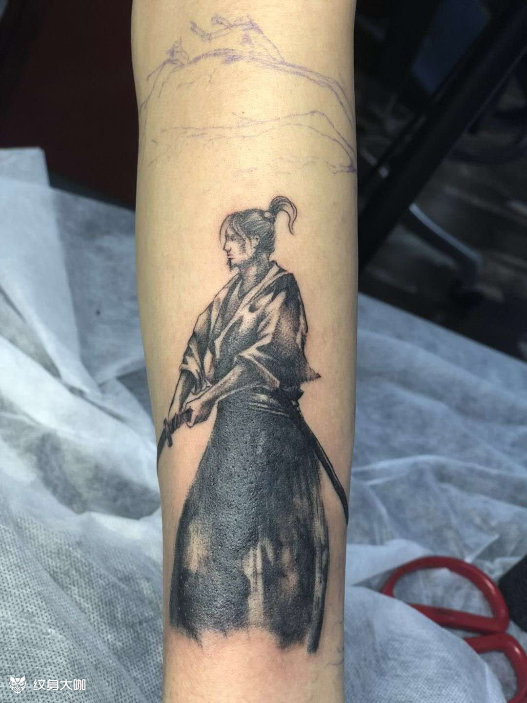 宫本武藏_纹身图案手稿图片_阚浩铭的纹身作品集