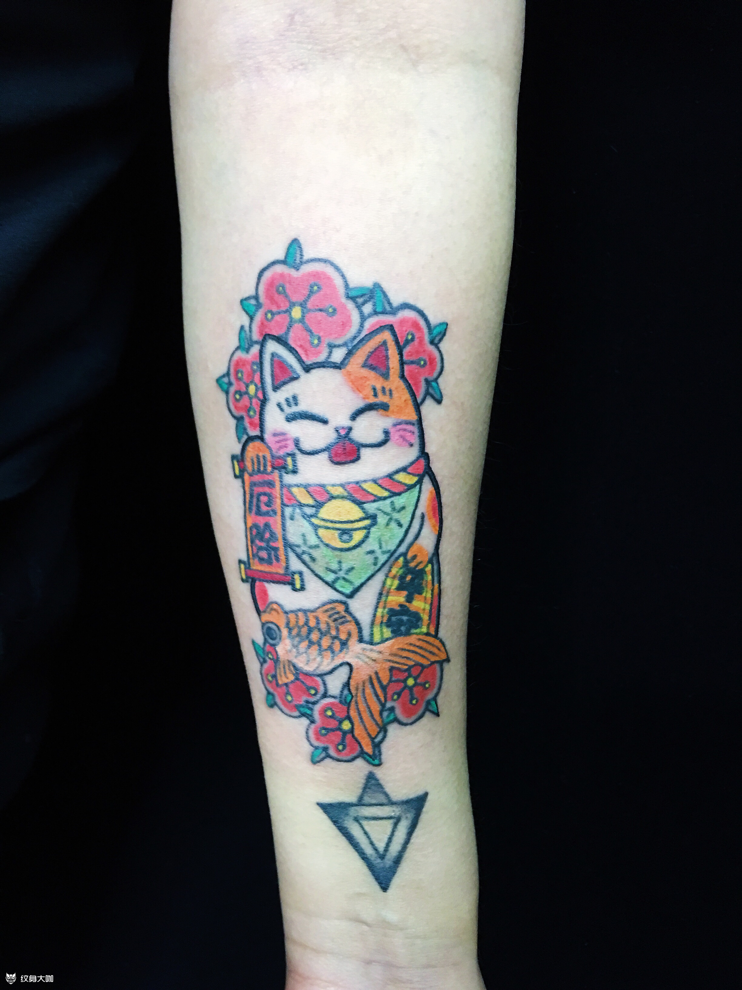 《招财猫》_纹身图案手稿图片_陶冶.的纹身作品集