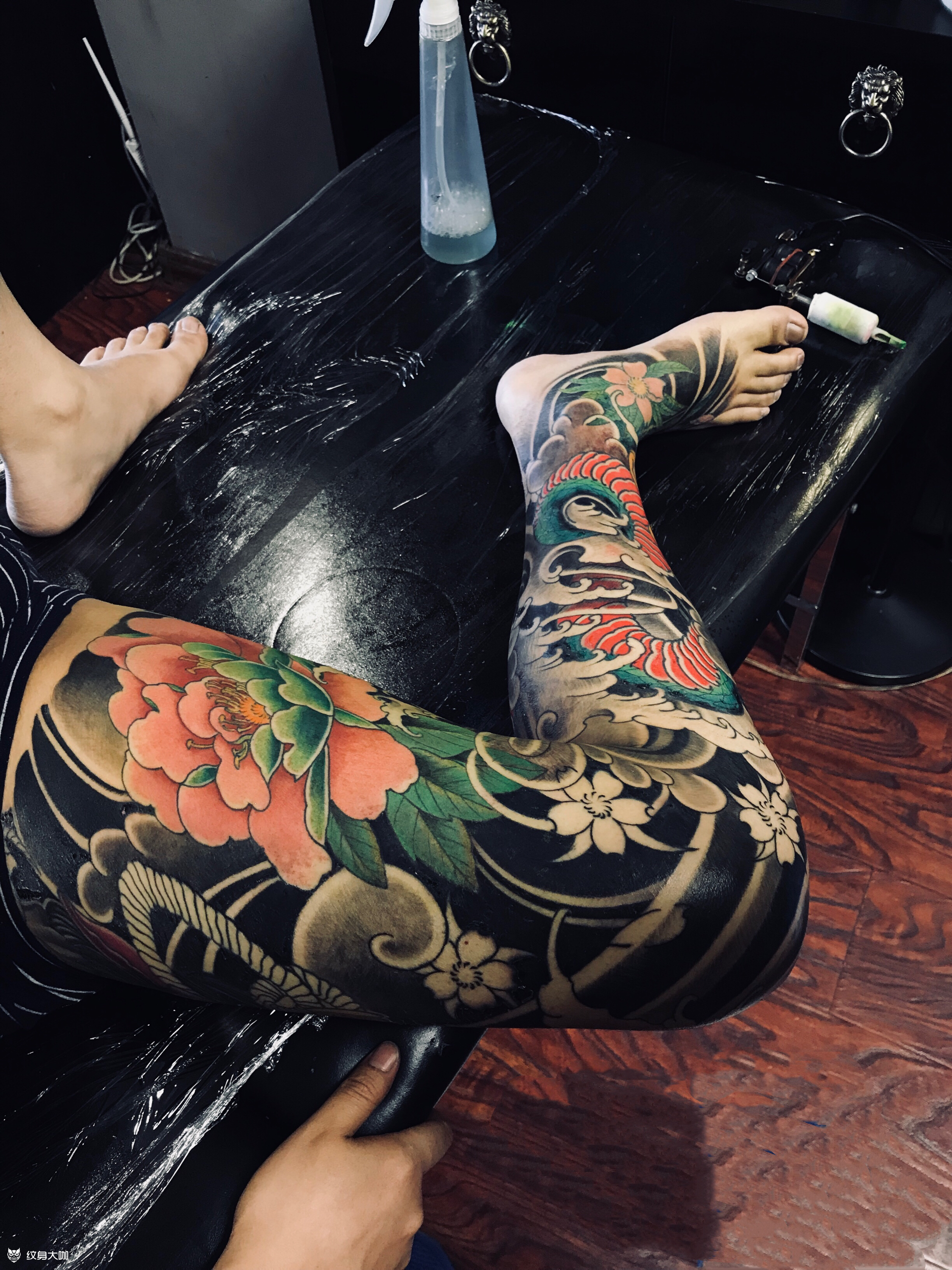 花腿_纹身图案手稿图片_王家强的纹身作品集