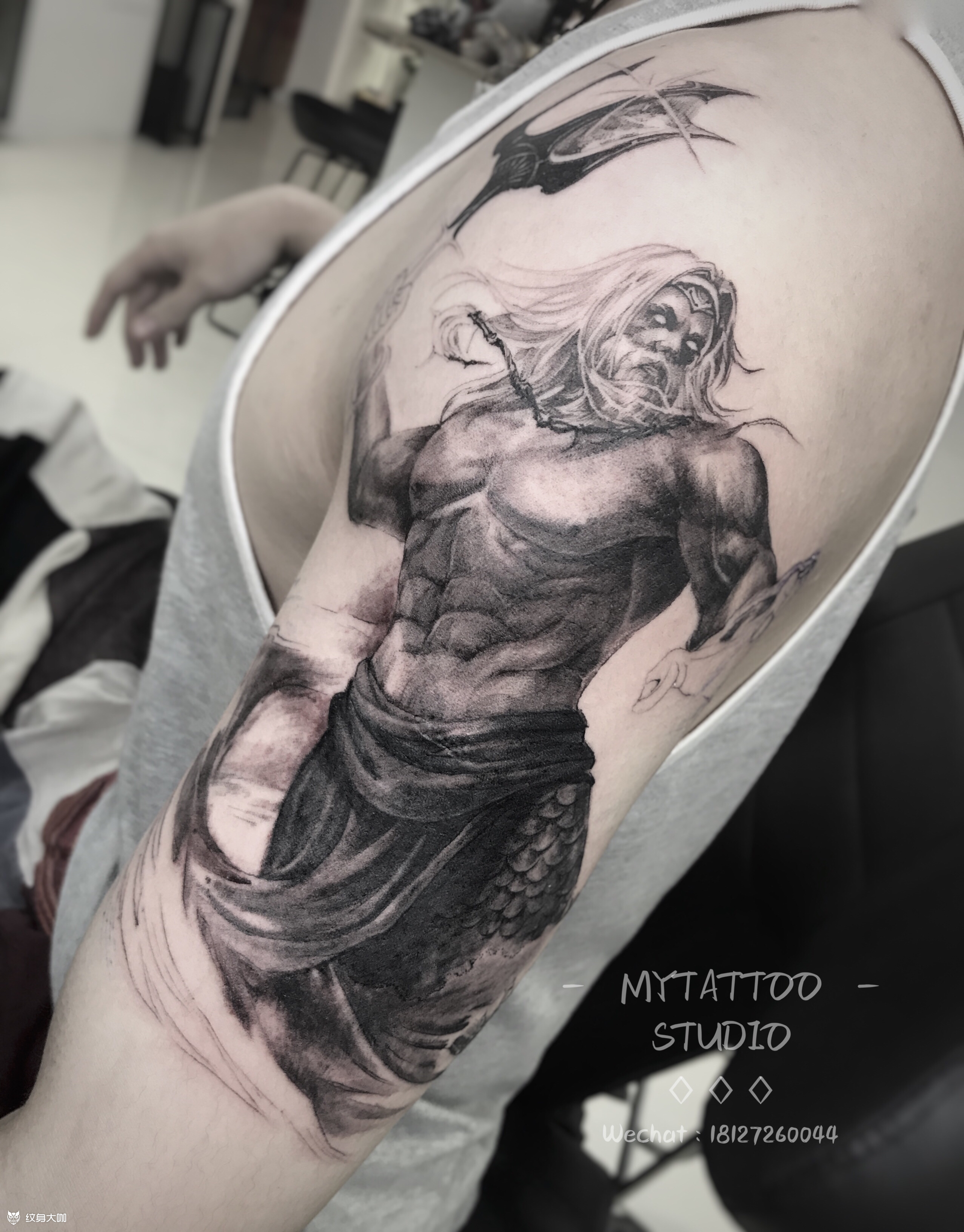 海王-未完成_纹身图案手稿图片_加利的纹身作品集