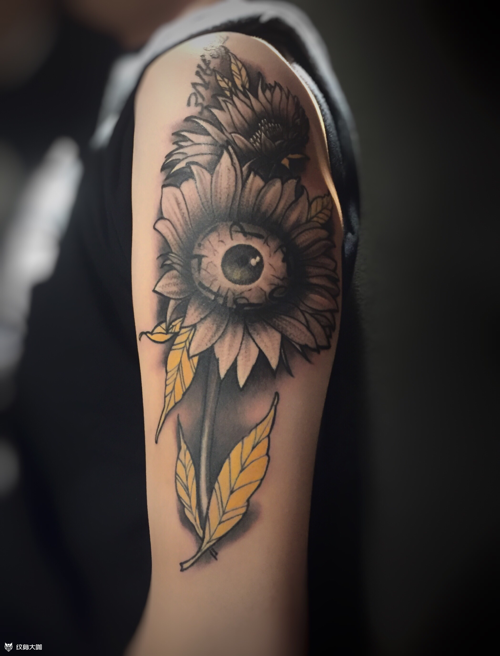 向日葵_纹身图案手稿图片_付付的纹身作品集