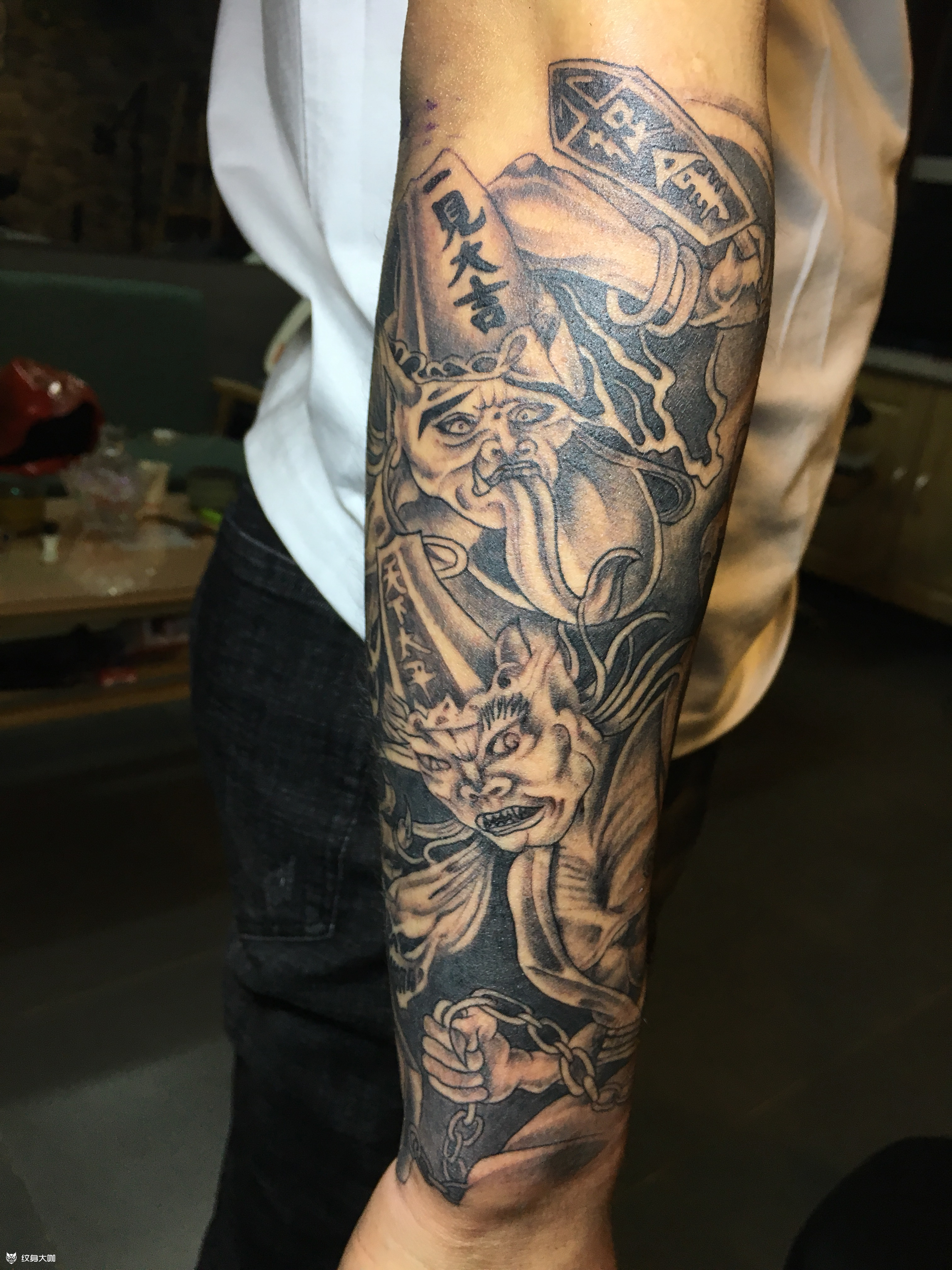 黑白无常_纹身图案手稿图片_五九的纹身作品集