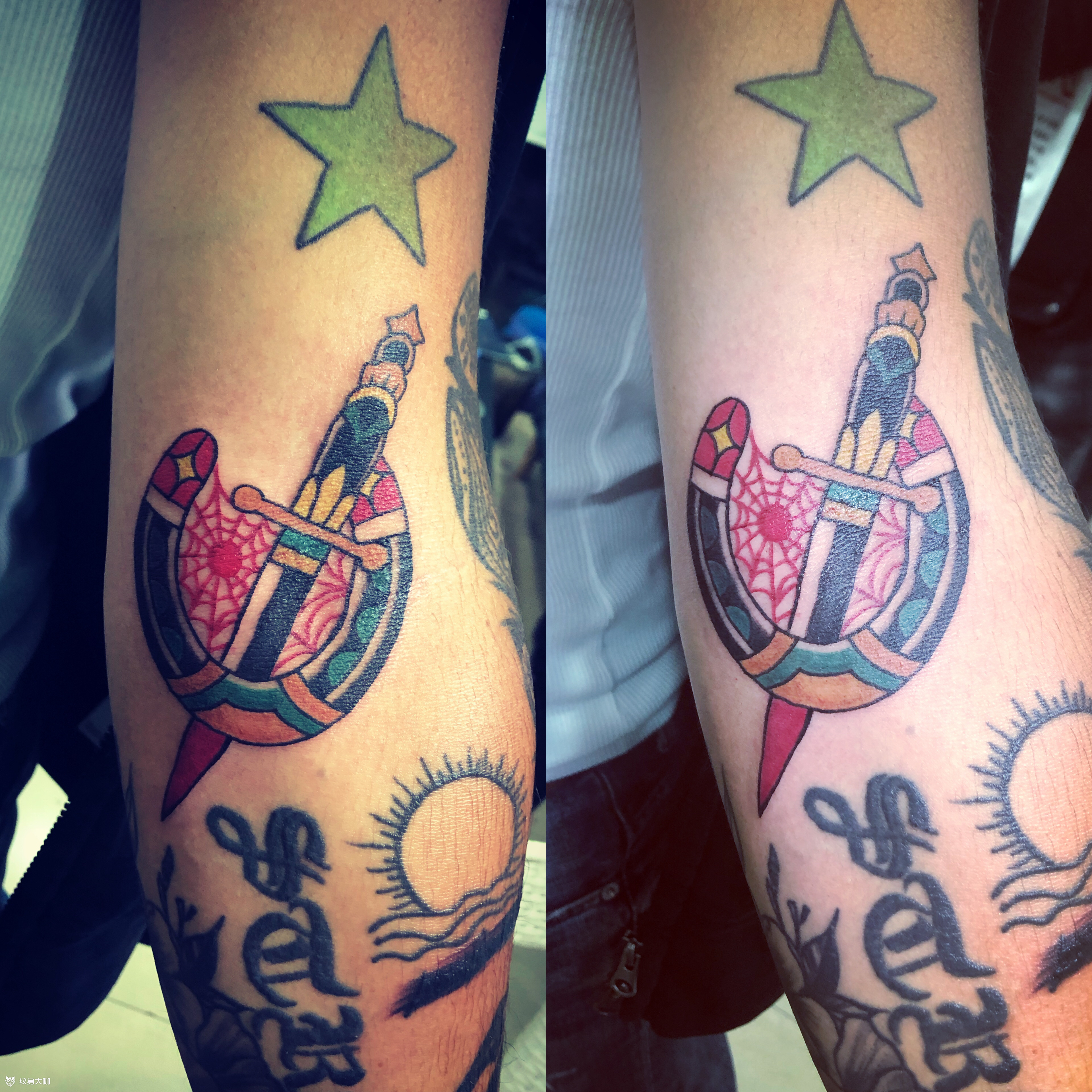 oldschool马蹄铁_纹身图案手稿图片_姜曦的纹身作品集