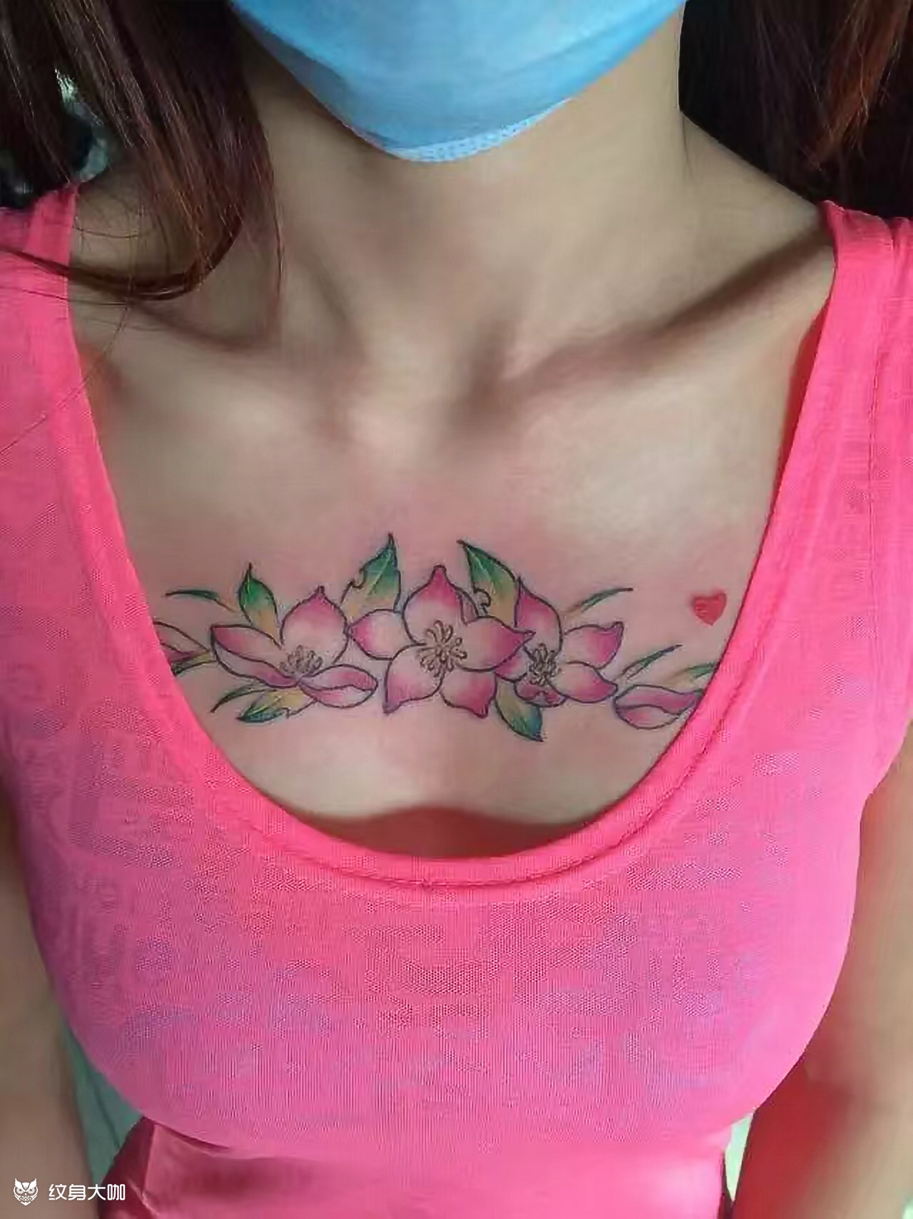 胸前樱花_纹身图案手稿图片_首席 明哥的纹身作品集