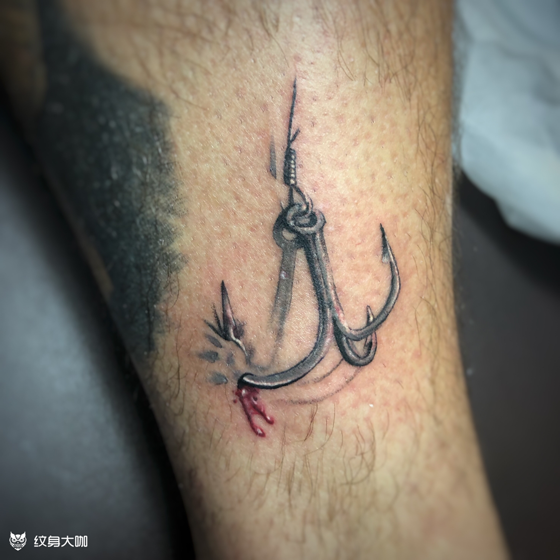 鱼钩_纹身图案手稿图片_1tach7的纹身作品集