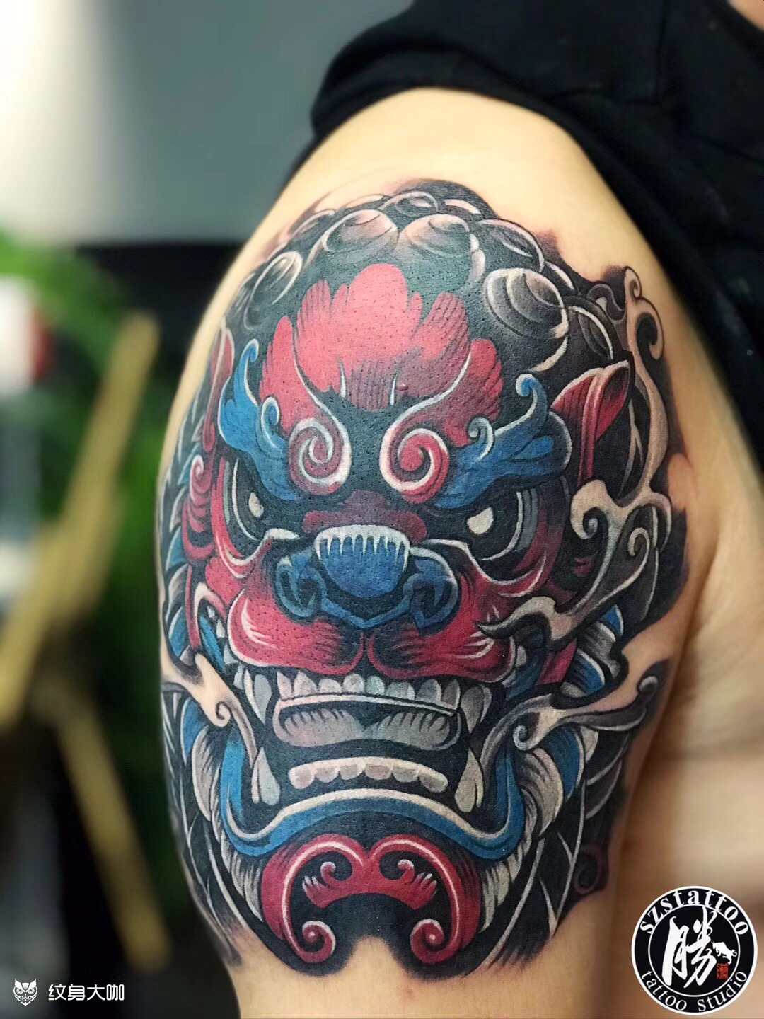 【醒狮遮盖】_纹身图案手稿图片_荣胜的纹身作品集