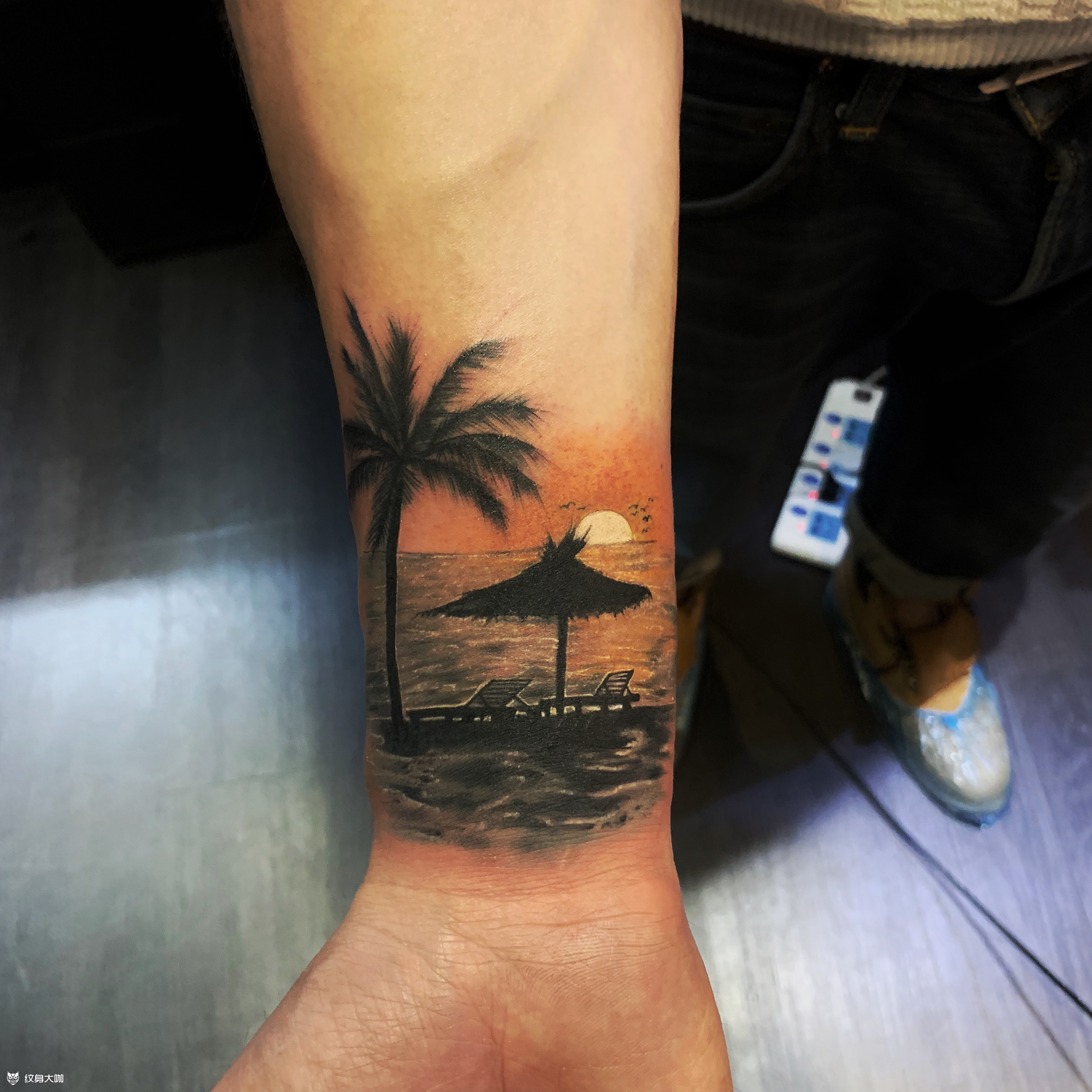 夕阳_纹身图案手稿图片_money的纹身作品集
