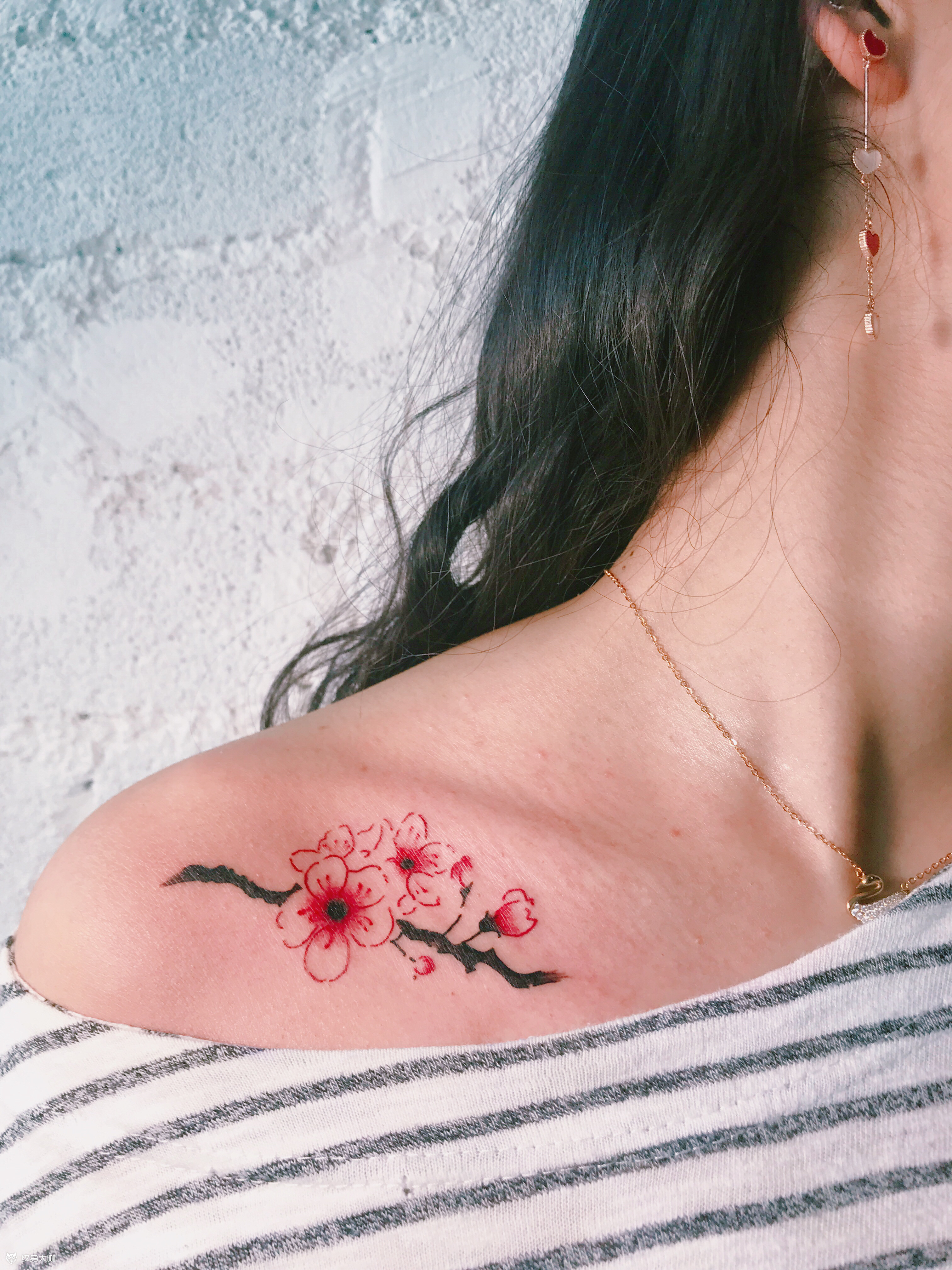 梅花一支_纹身图案手稿图片_gambler的纹身作品集