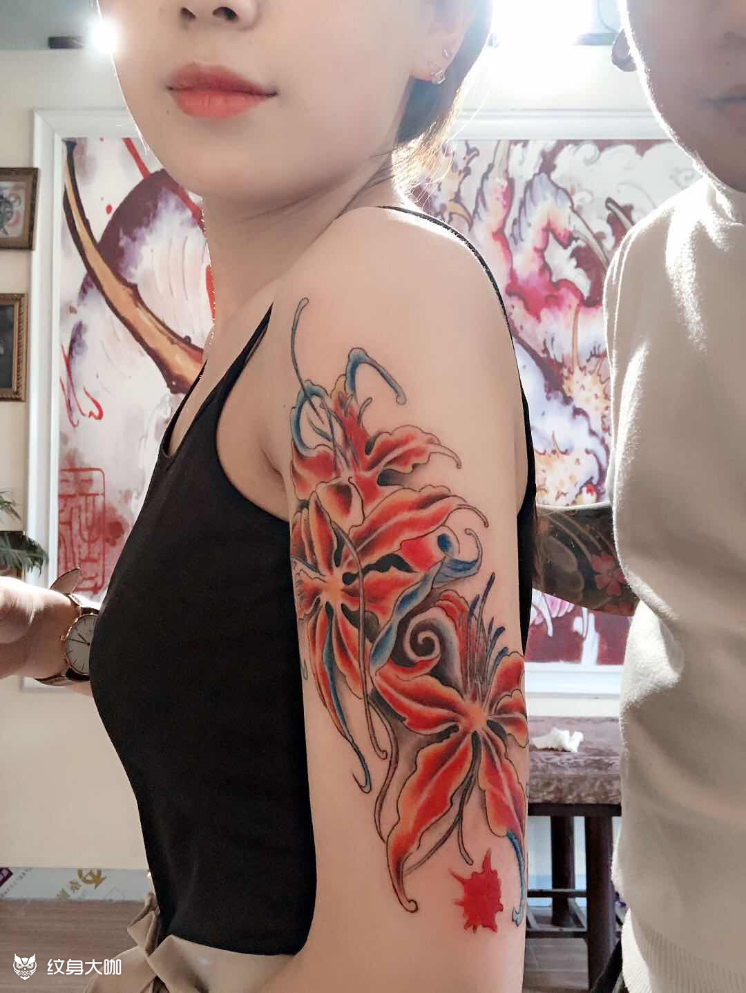 彼岸花_纹身图案手稿图片_王海艳的纹身作品集