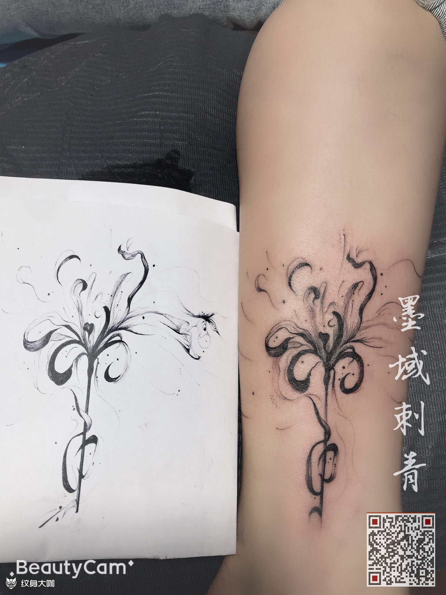 彼岸花_纹身图案手稿图片_静儿的纹身作品集