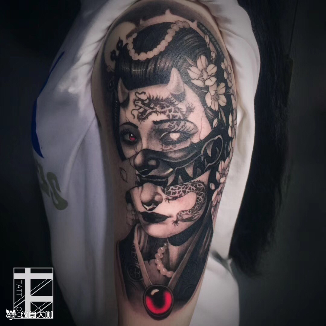 艺妓_纹身图案手稿图片_极赤文身的纹身作品集