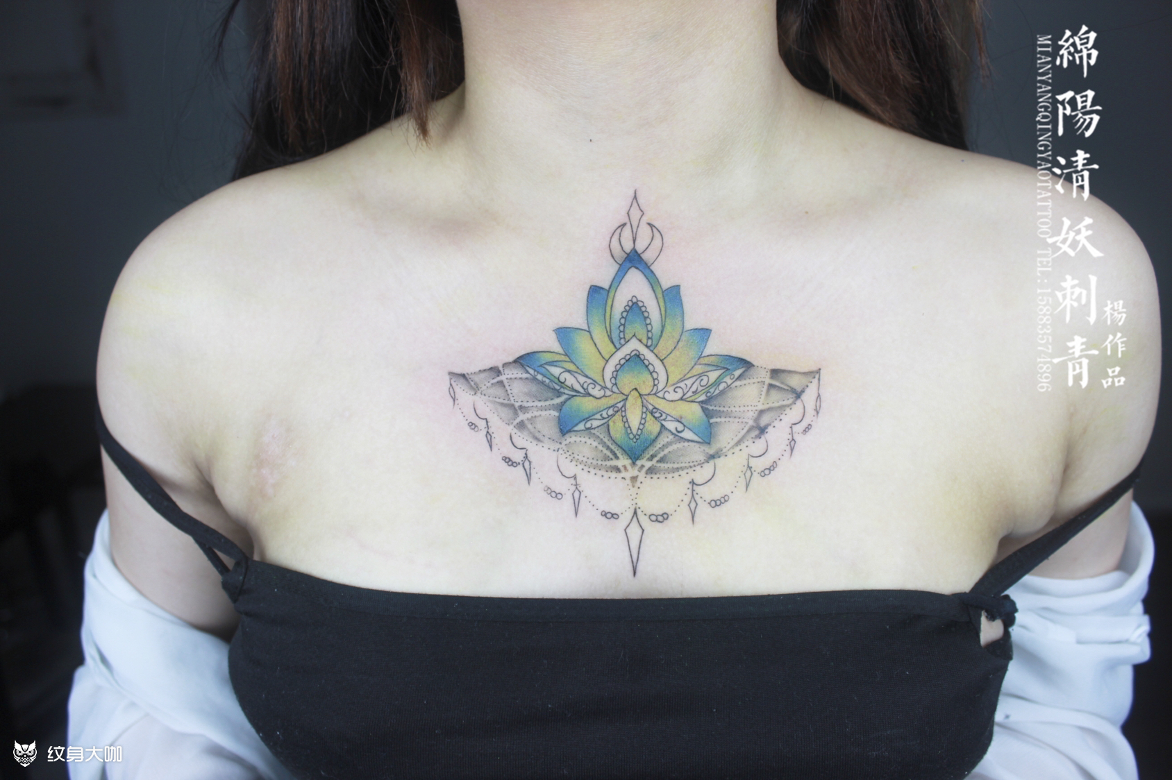 莲花_纹身图案手稿图片_李中杨的纹身作品集