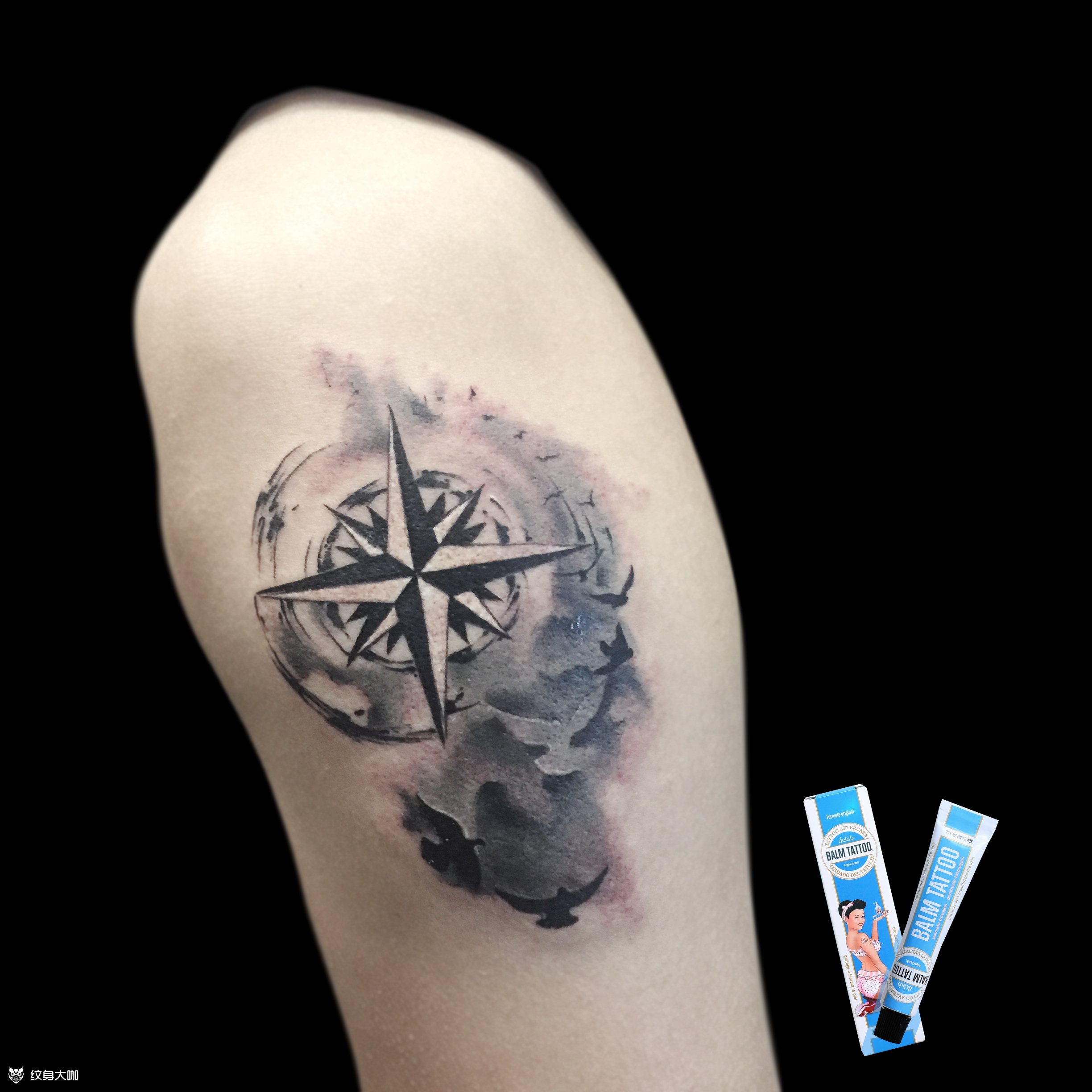 罗盘_纹身图案手稿图片_大圣的纹身作品集