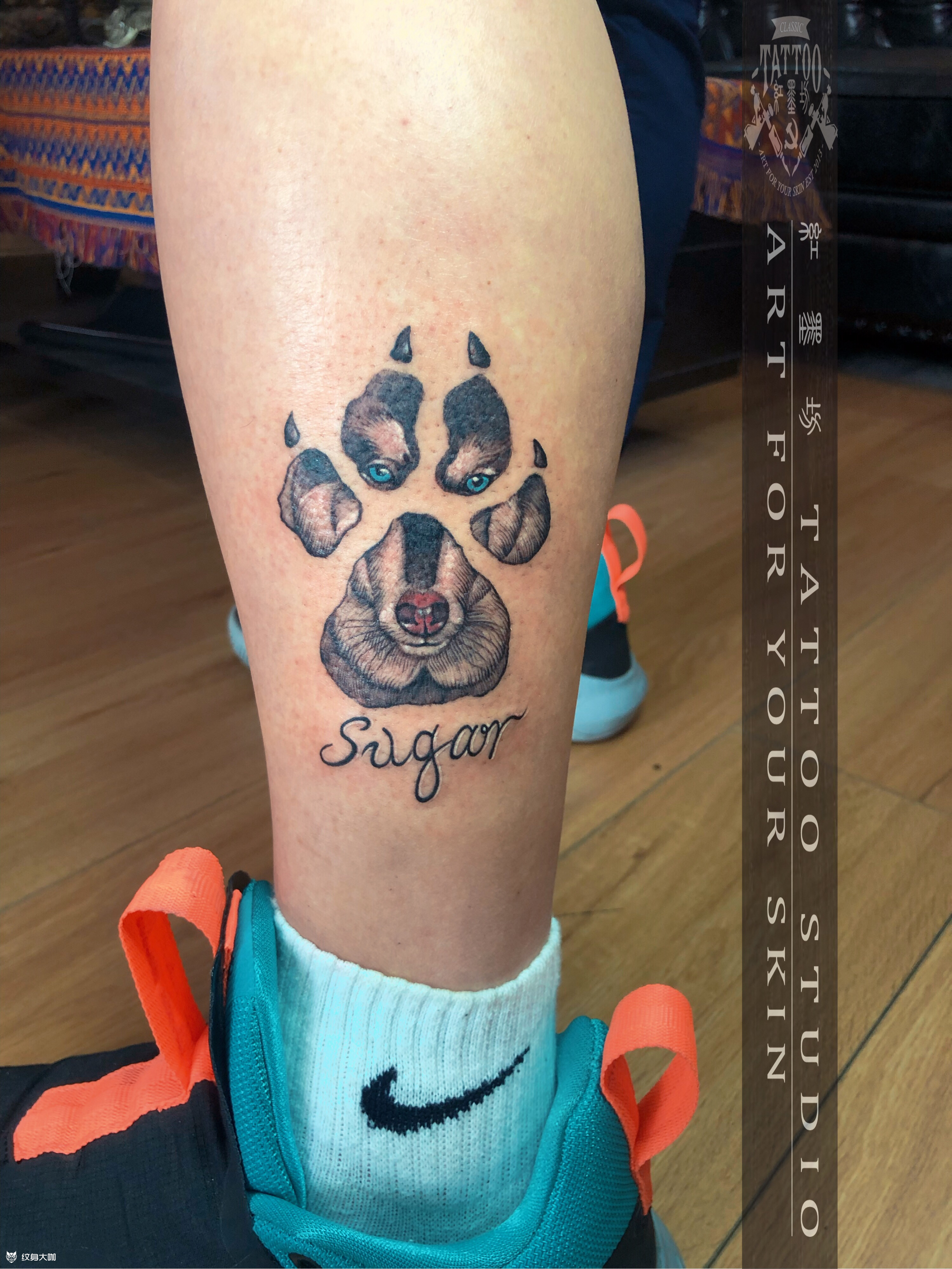 狗爪印_纹身图案手稿图片_魁宇的纹身作品集