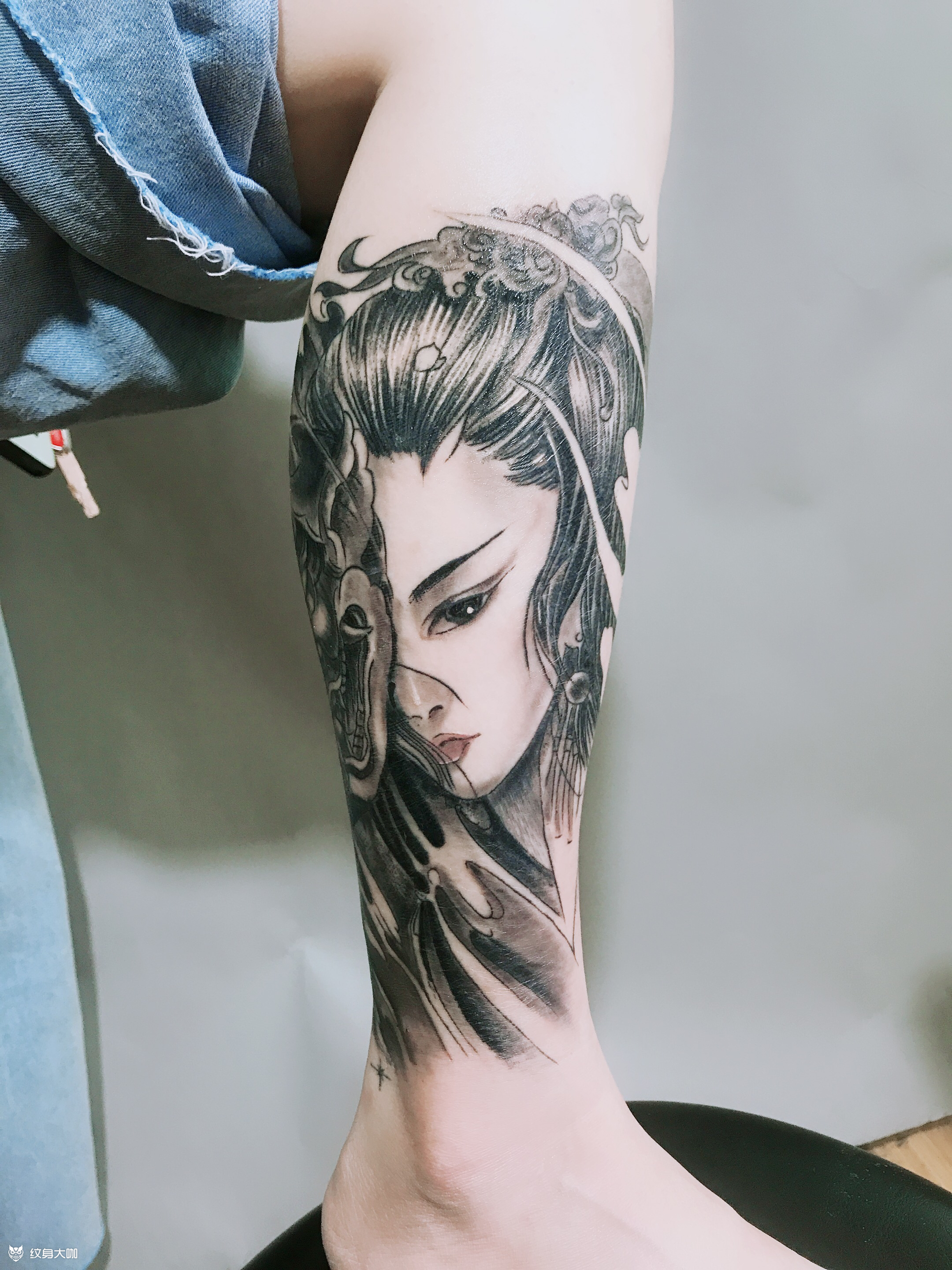 古风女子像_纹身图案手稿图片_魁杰的纹身作品集