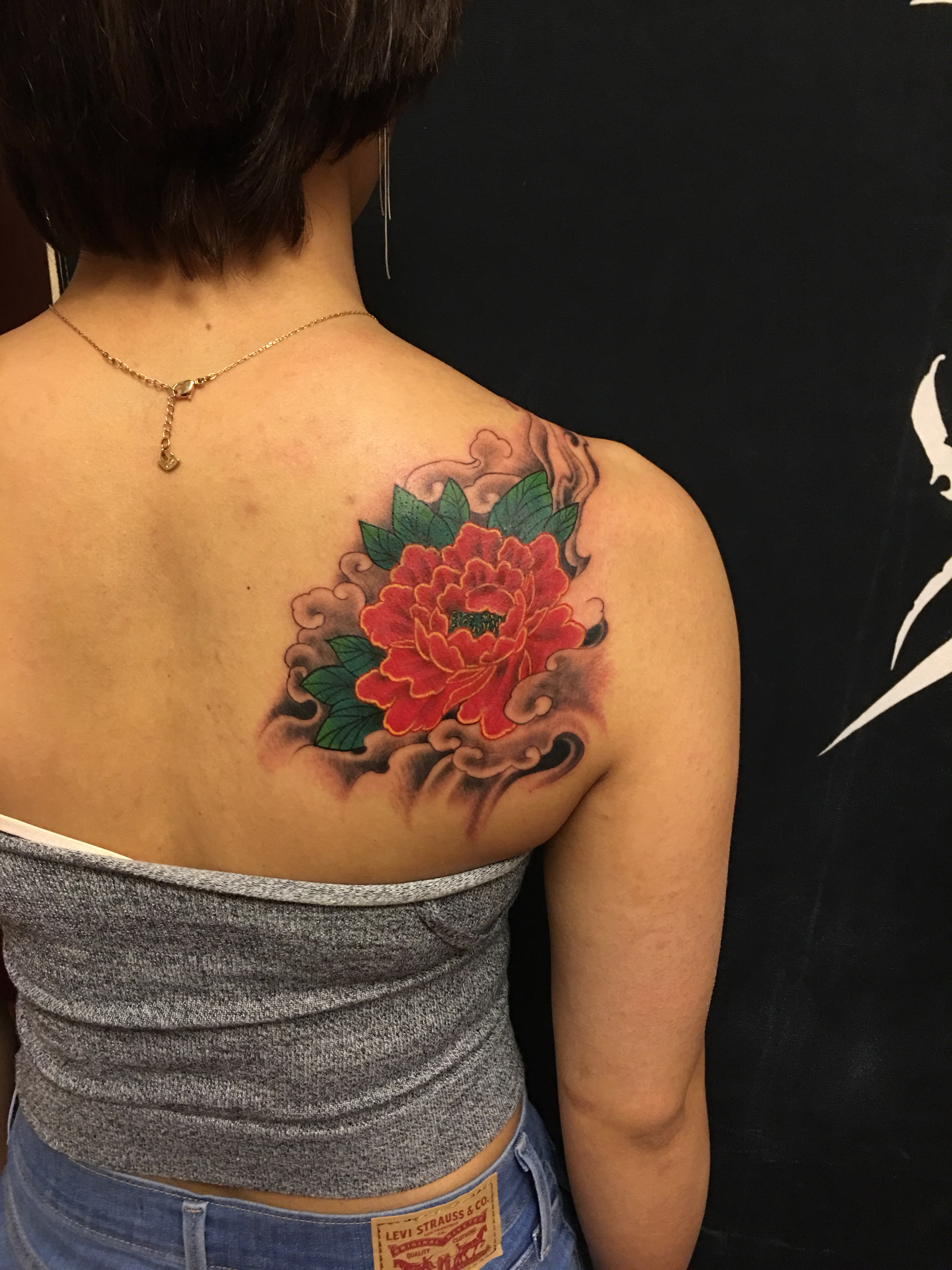 牡丹_纹身图案手稿图片_杜斌旺的纹身作品集