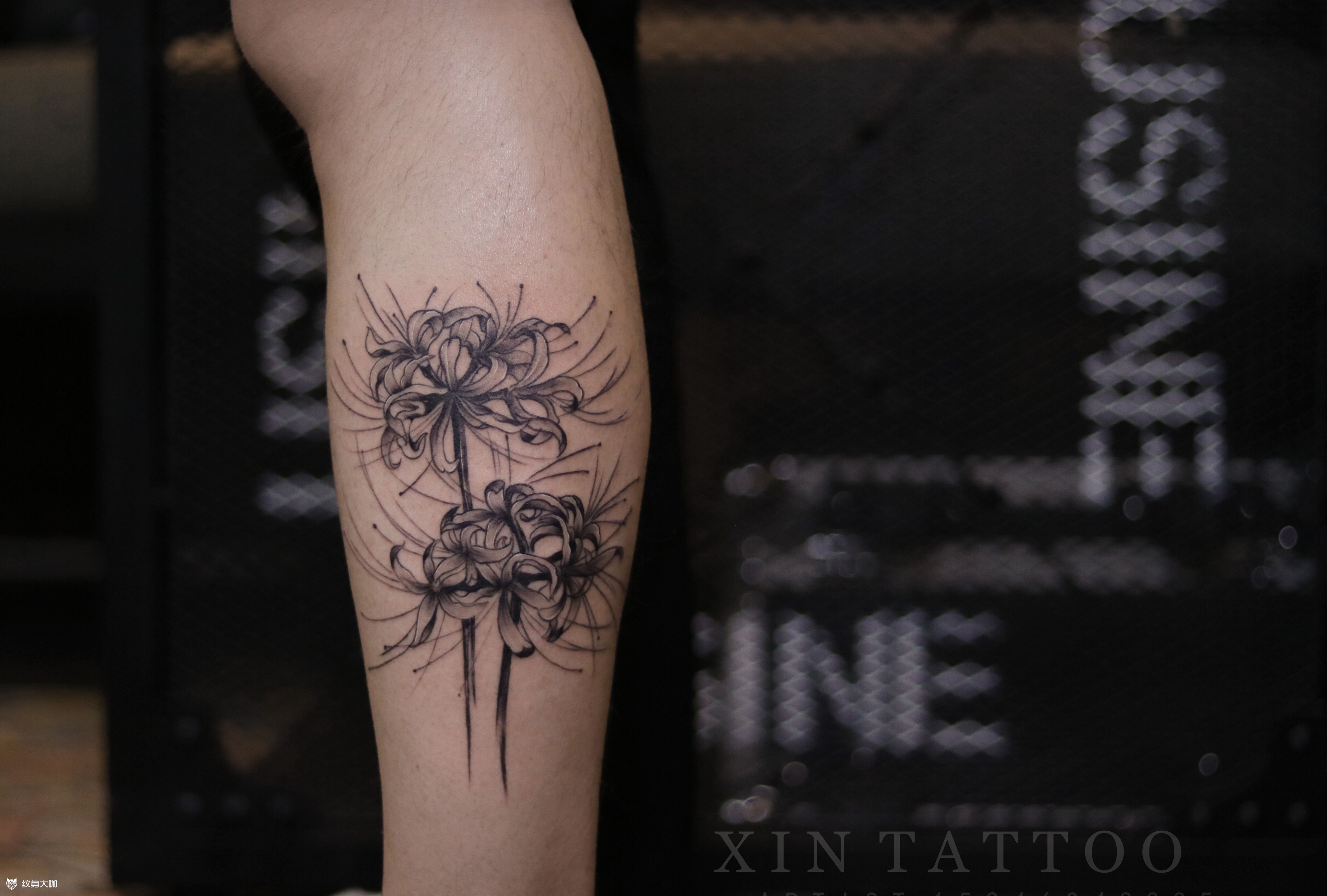 彼岸花_纹身图案手稿图片_刘鑫的纹身作品集