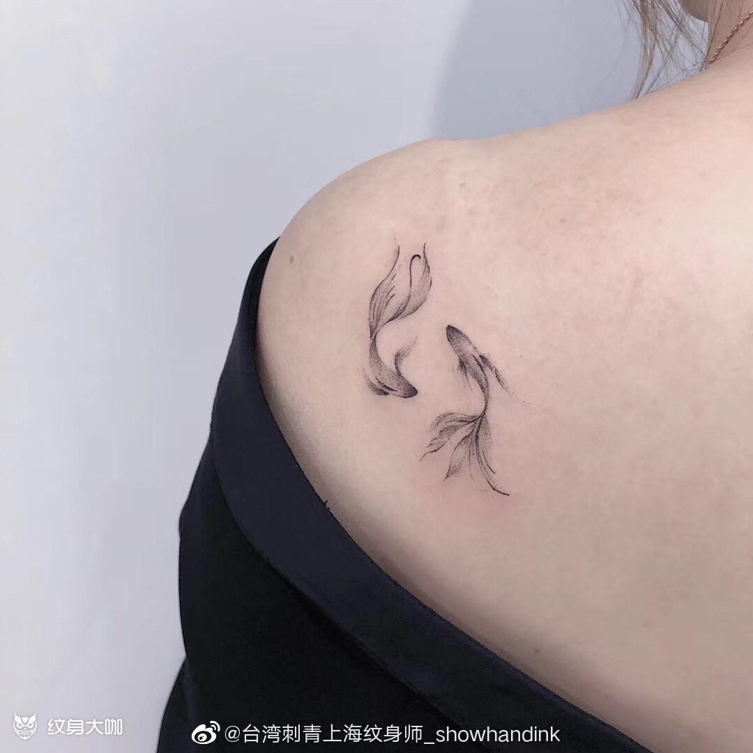 双鱼座_纹身图案手稿图片_天龙堂的纹身作品集