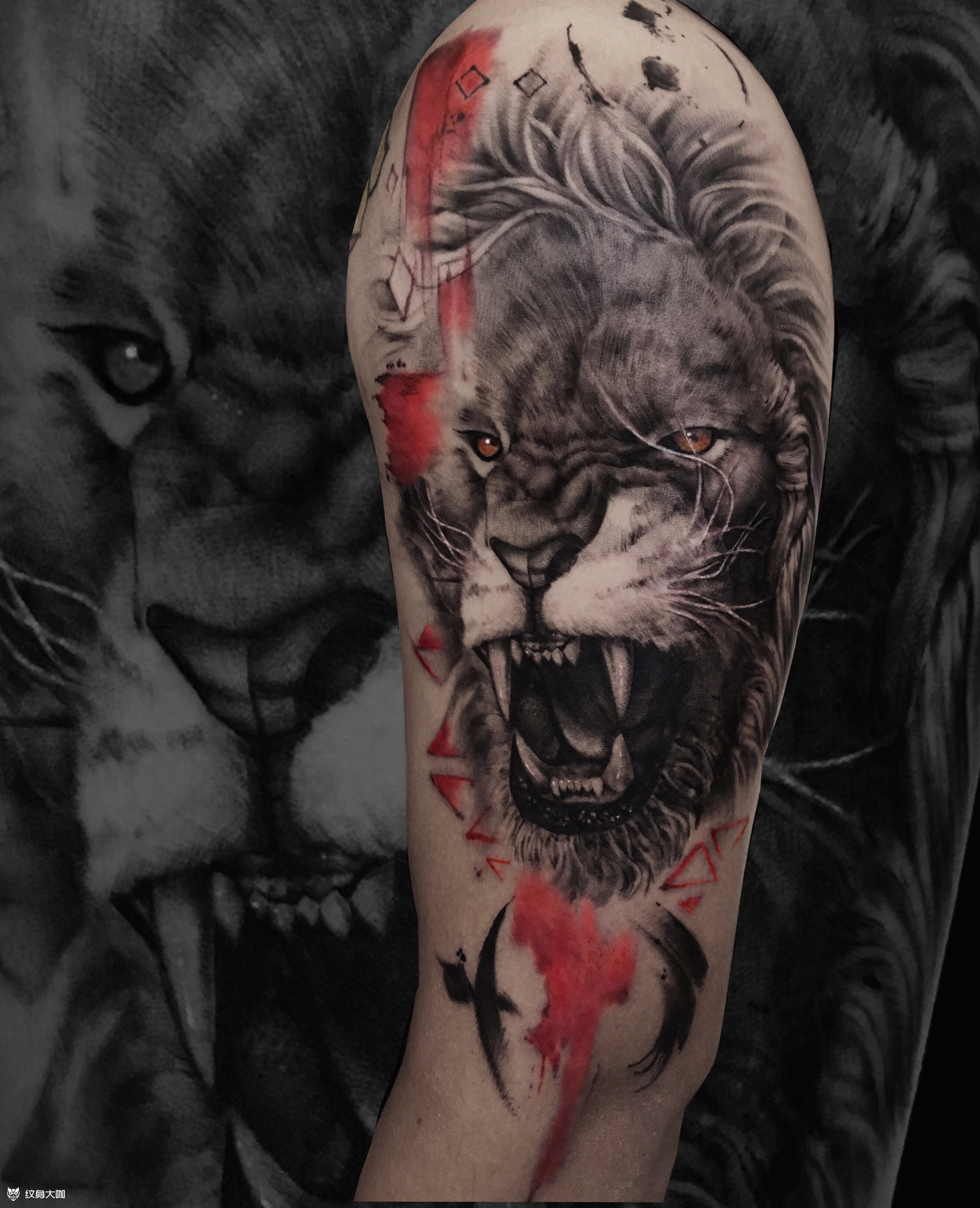 狮子纹身图案简约图片