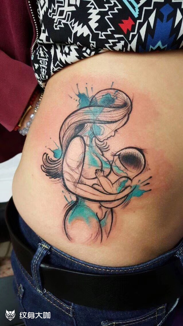 母爱_纹身图案手稿图片_盛睿的纹身作品集