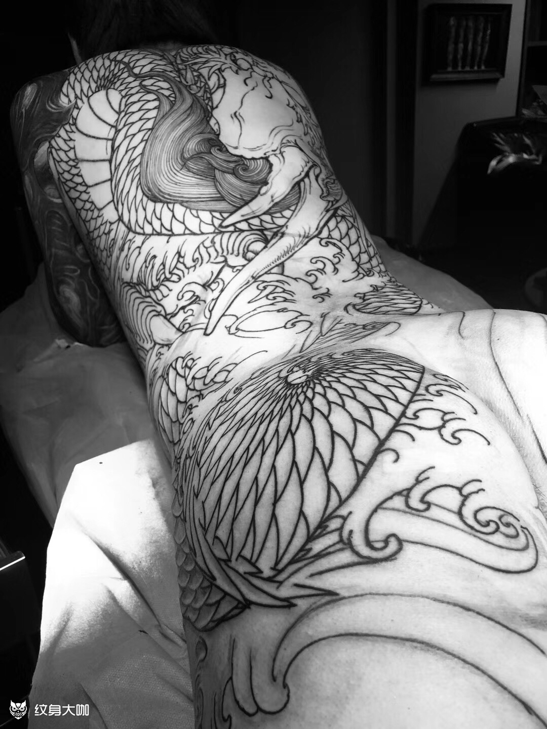 全身大龙_纹身图案手稿图片_林志华的纹身作品集