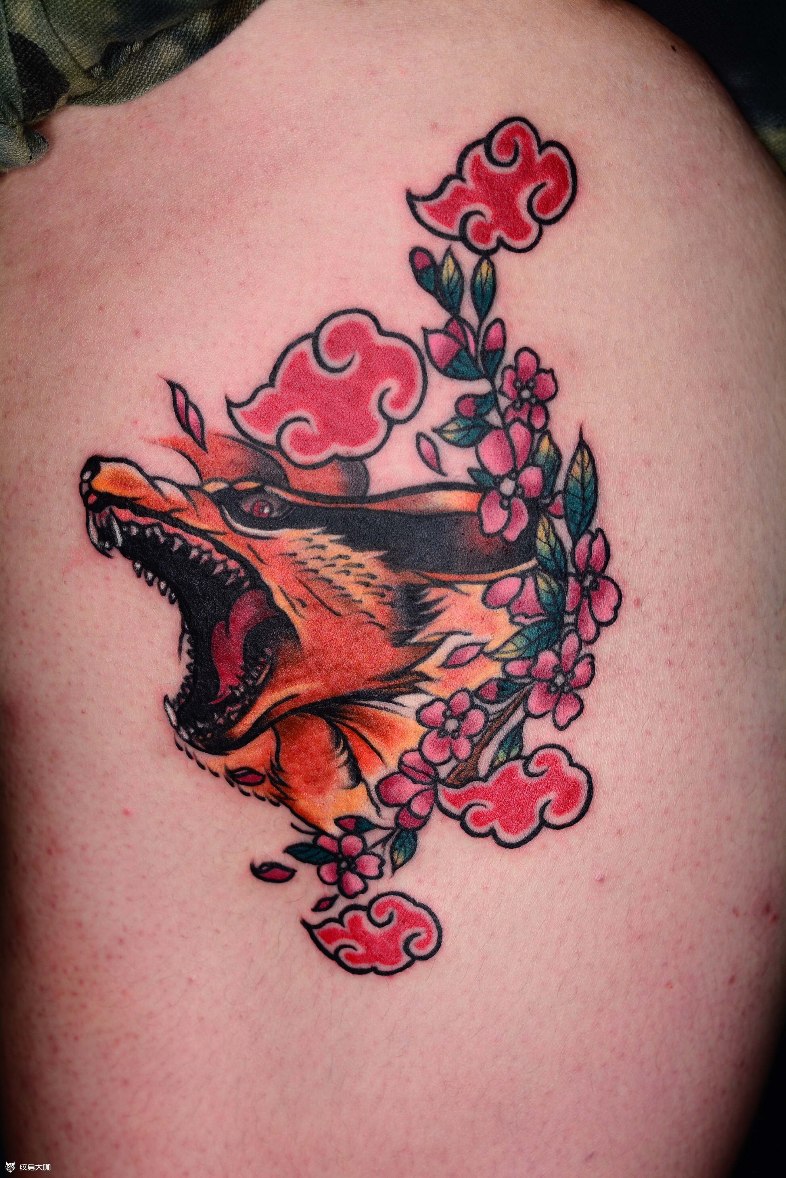 和风九尾狐_纹身图案手稿图片_小a的纹身作品集