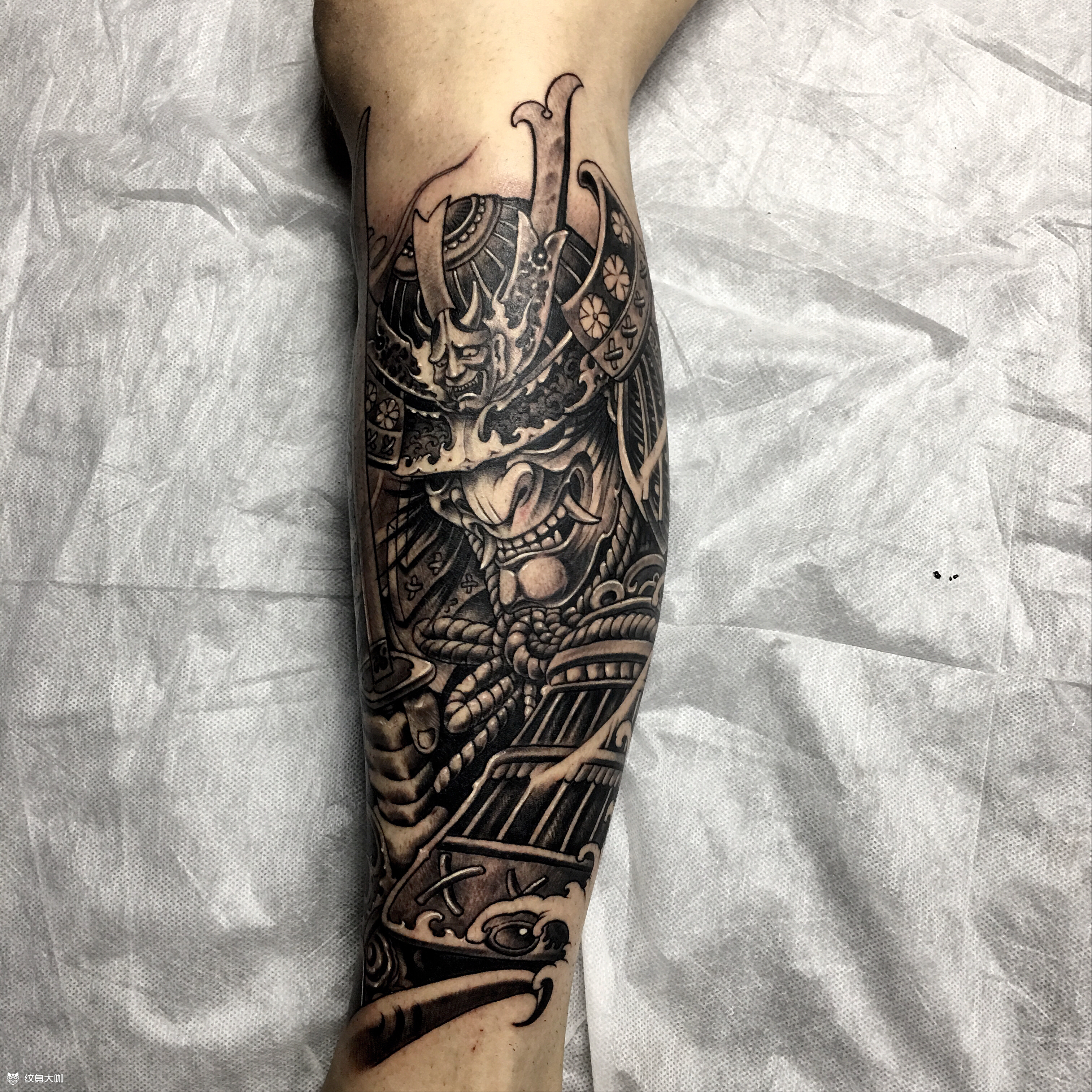 武士_纹身图案手稿图片_刘江的纹身作品集