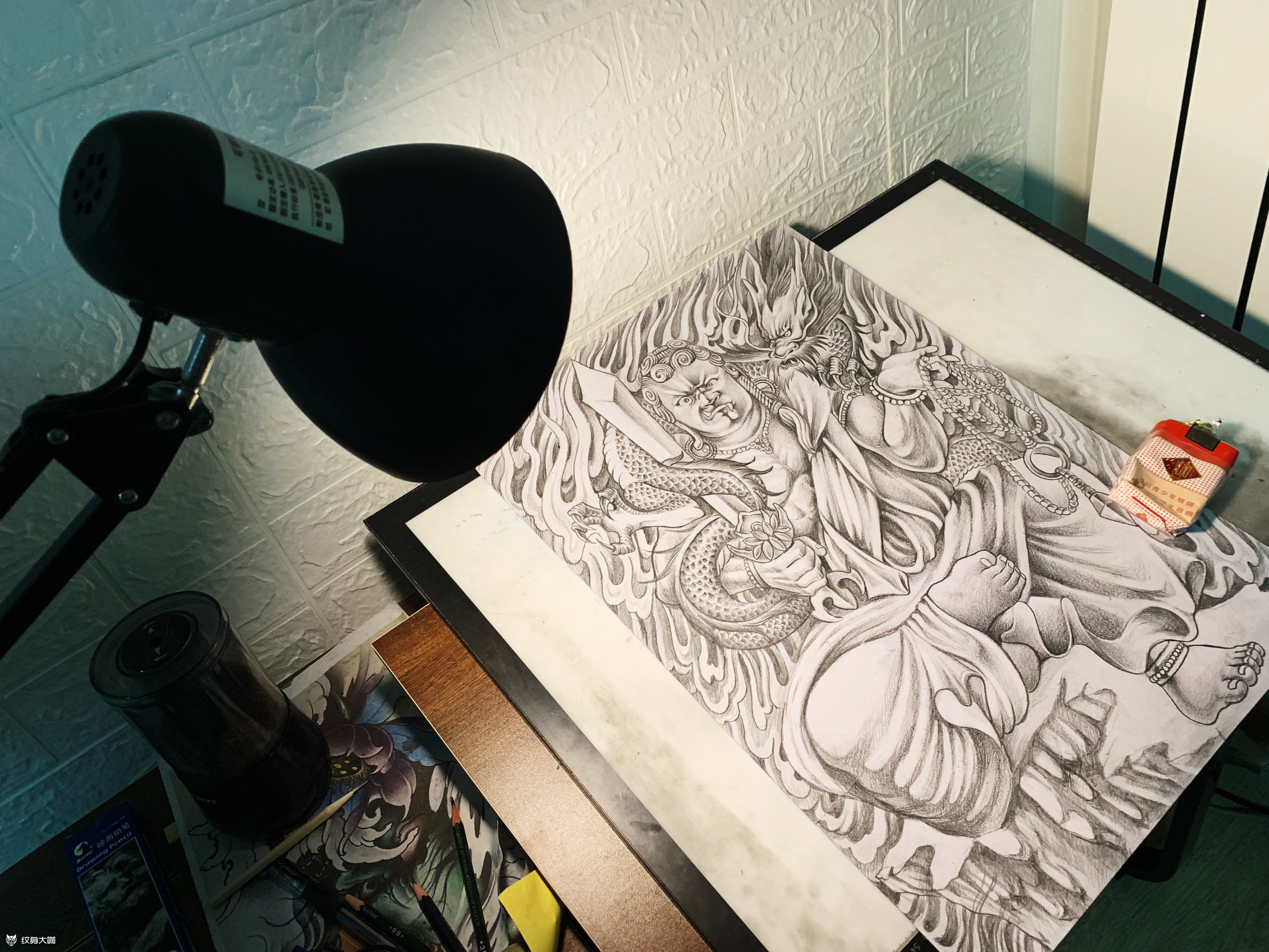 不动明王手稿_纹身图案手稿图片_莫维的纹身作品集