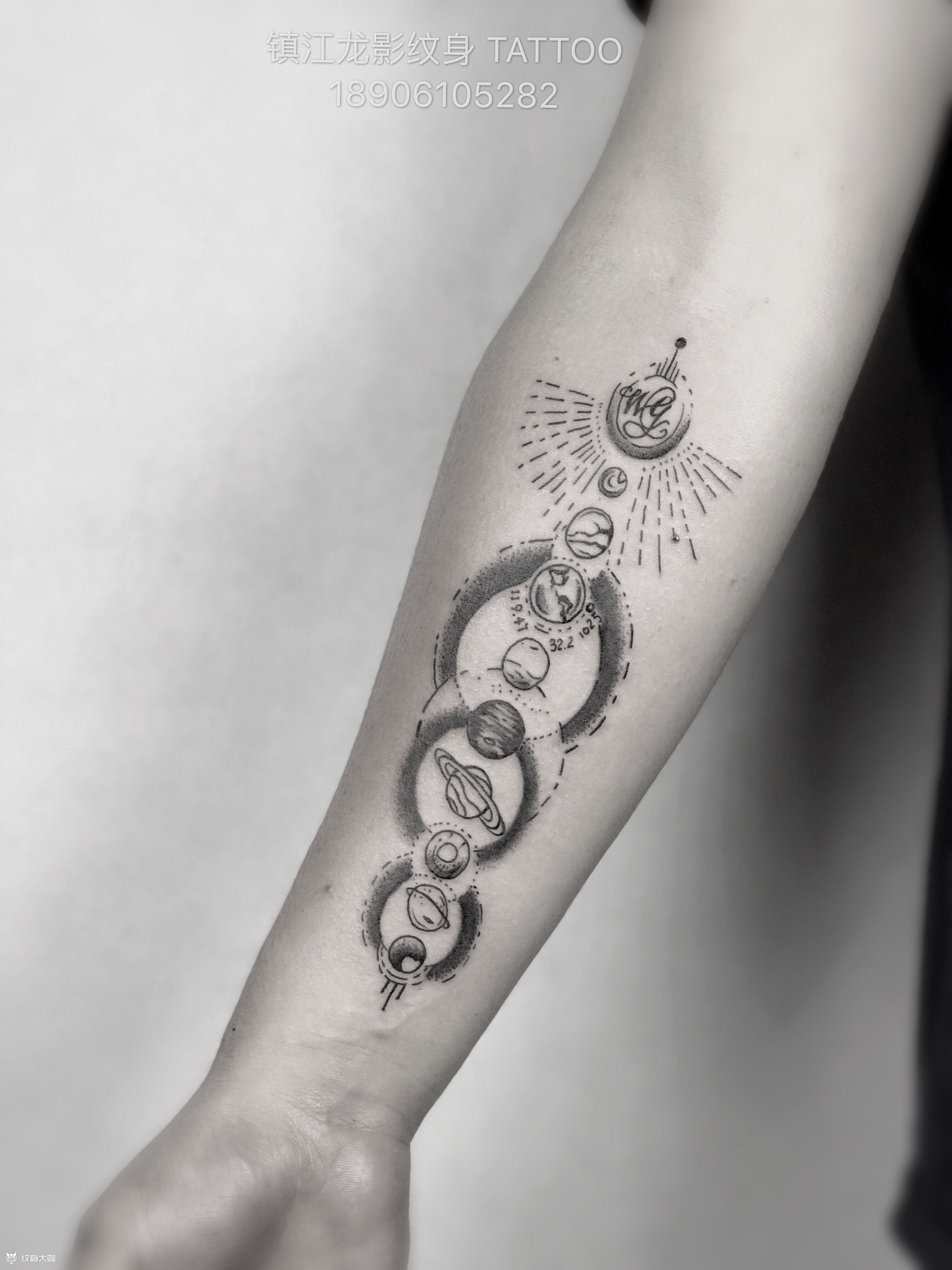 太阳系_纹身图案手稿图片_武发明的纹身作品集