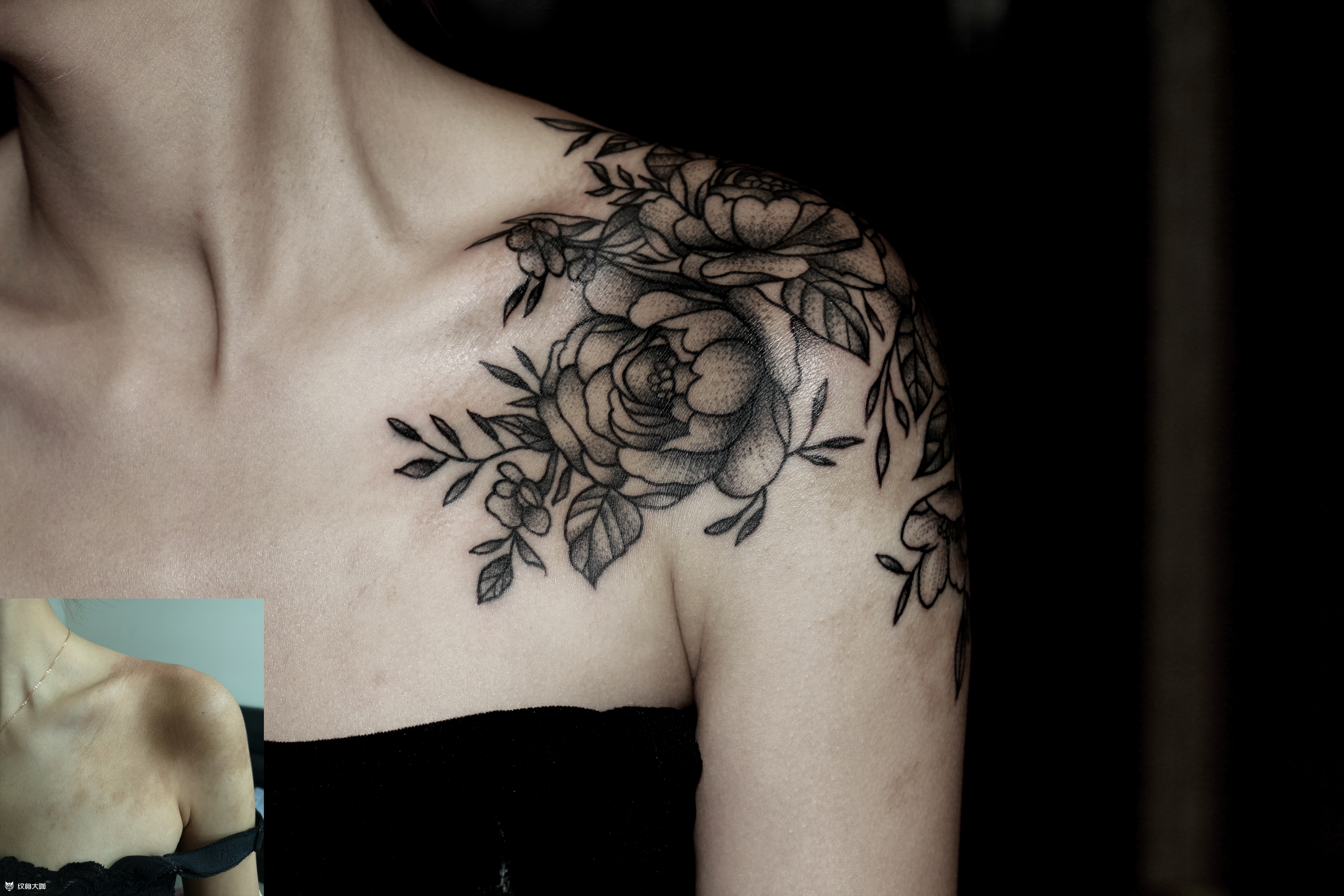 大面积胎记遮盖设计_纹身图案手稿图片_叁三的纹身作品集