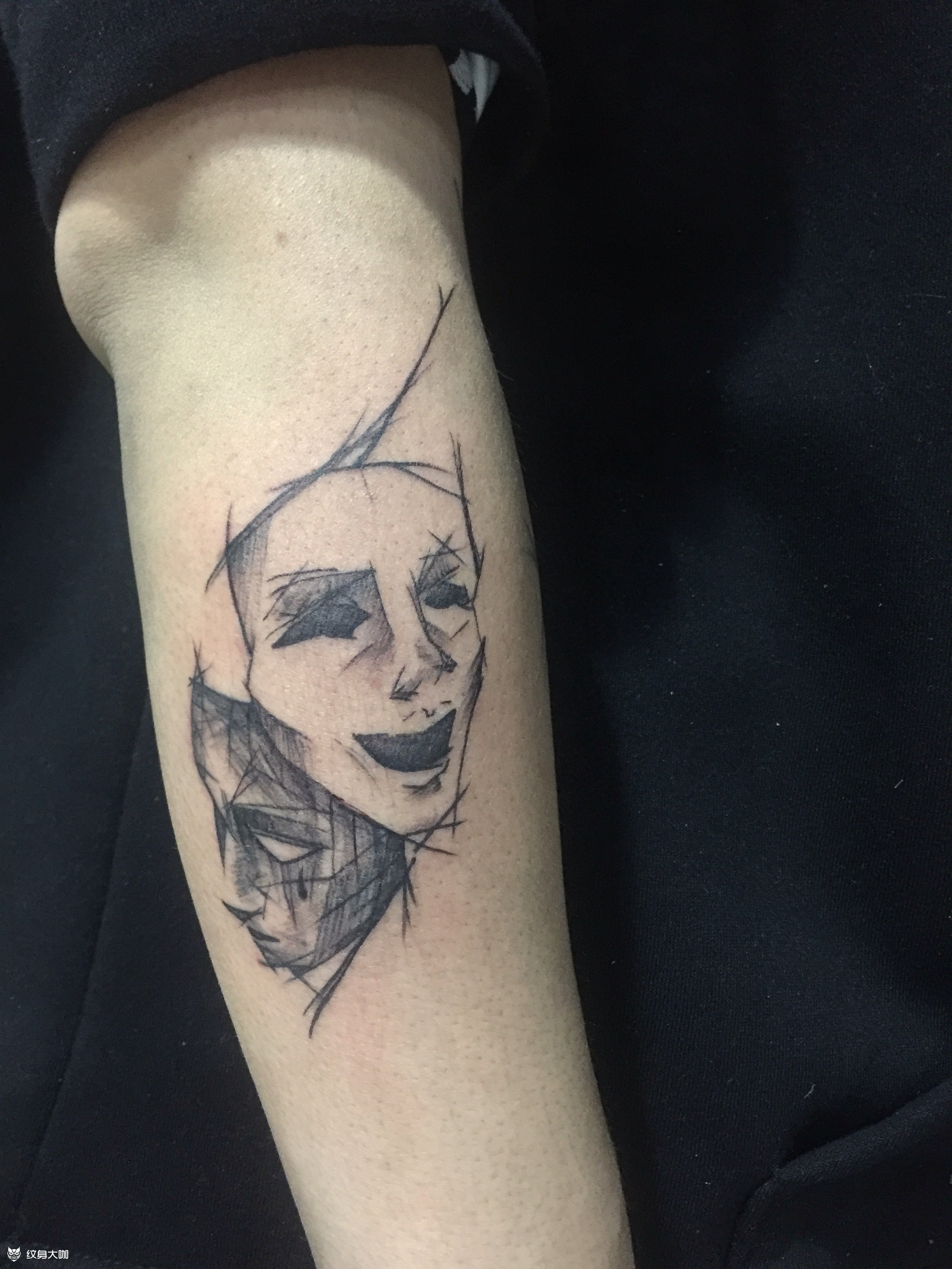 面具_纹身图案手稿图片_四鱼的纹身作品集