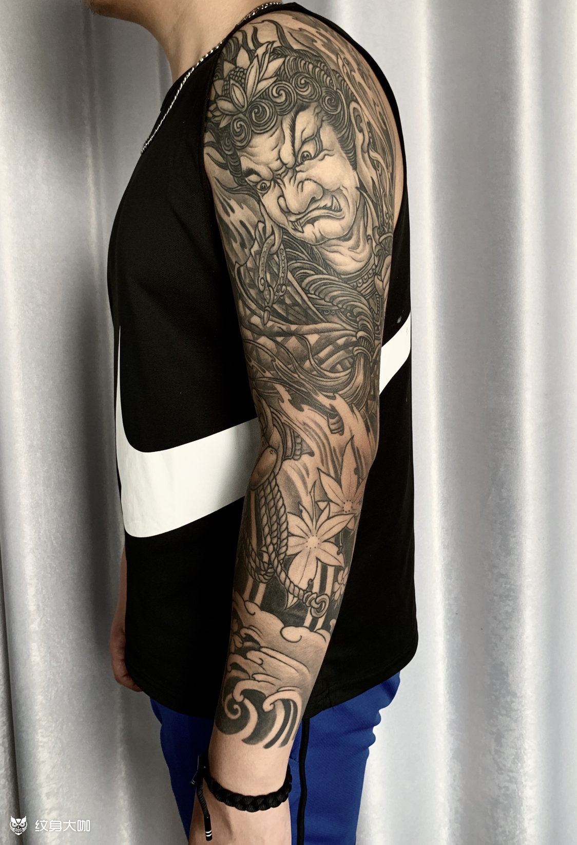 花臂不动明王_纹身图案手稿图片_深深的纹身作品集