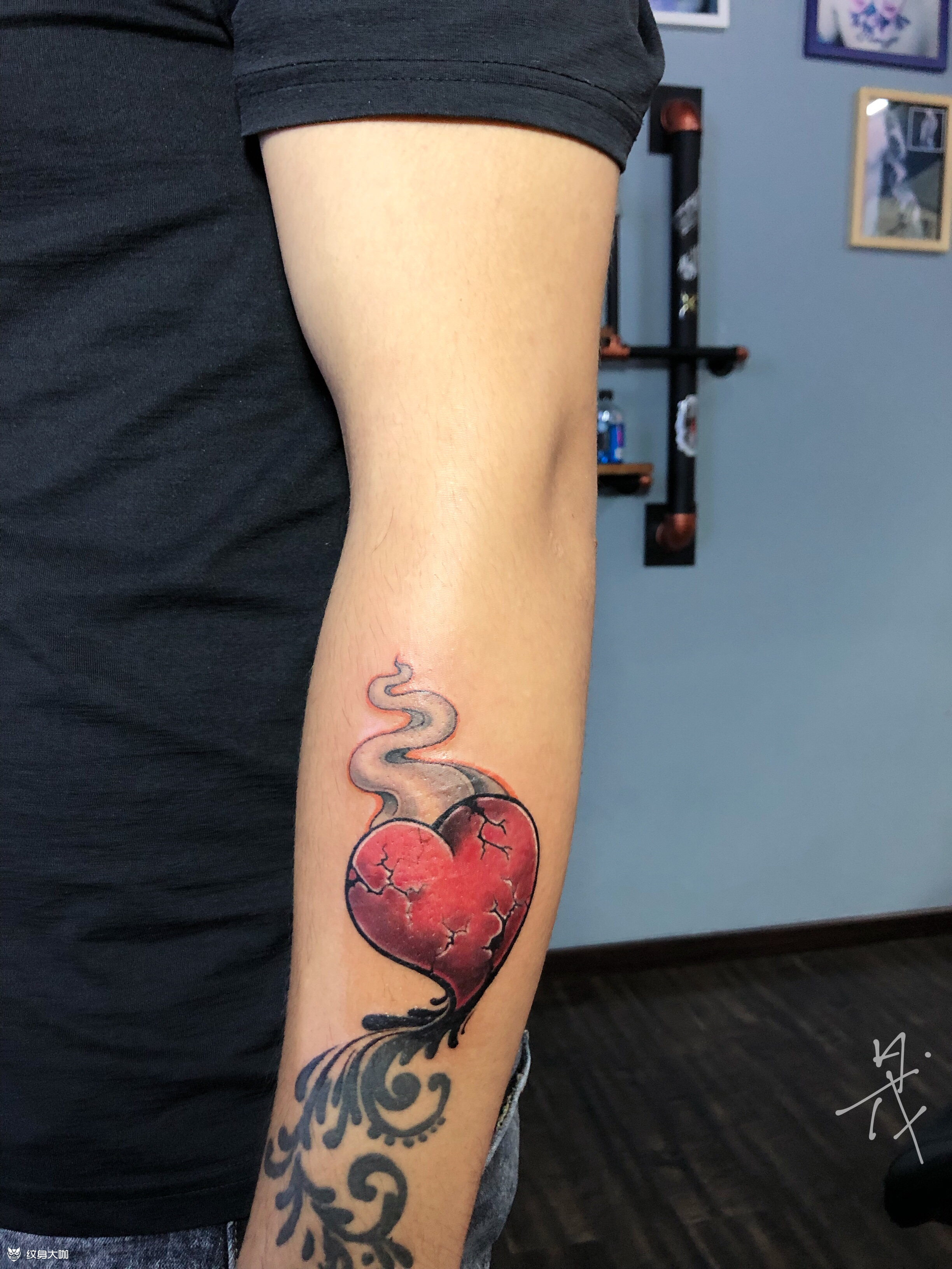 心碎_纹身图案手稿图片_黄茂生的纹身作品集