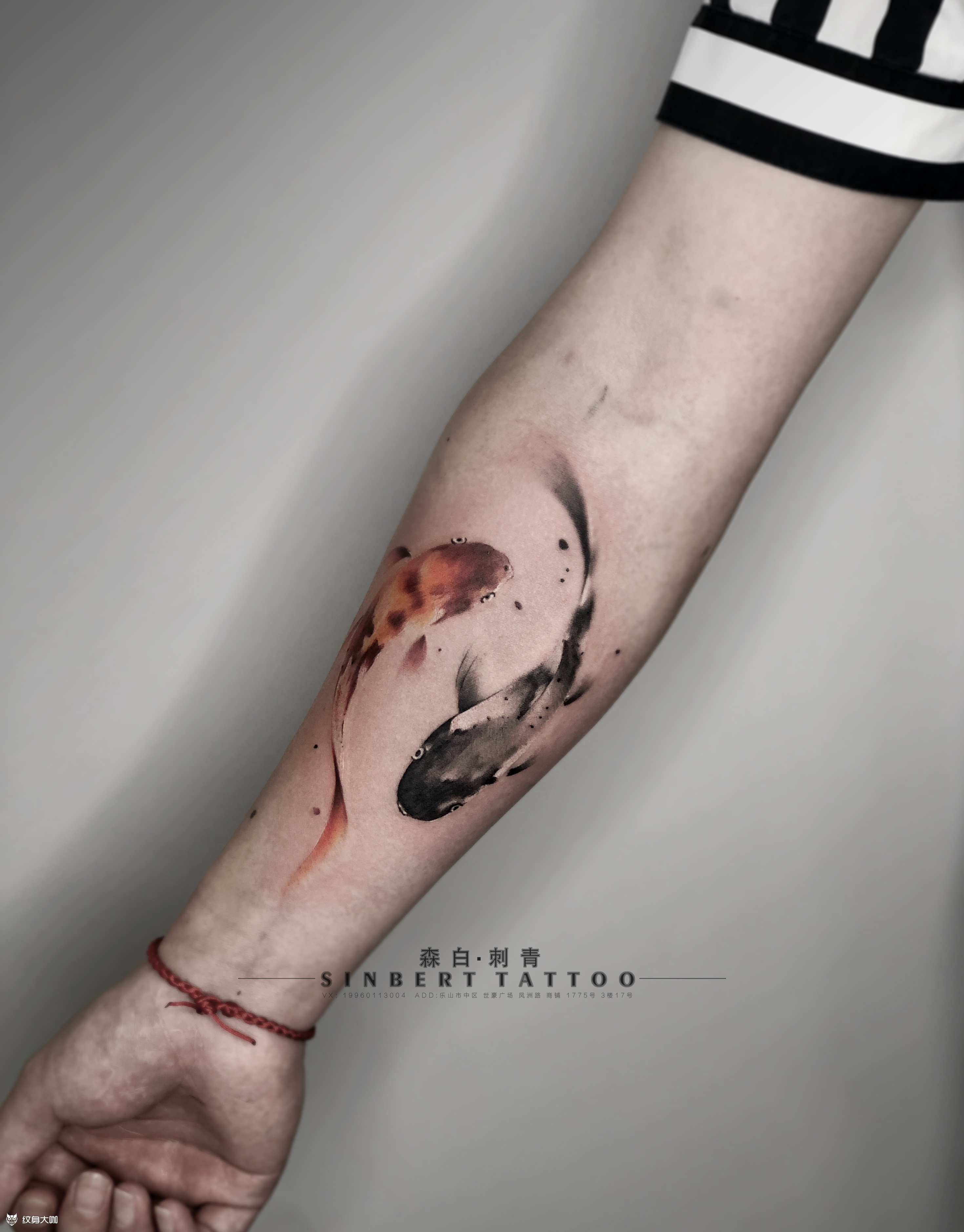 水墨鱼_纹身图案手稿图片_刘星的纹身作品集