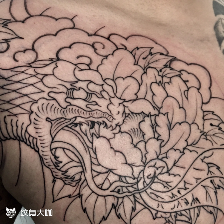 蛇半胛(未完成)_纹身图案手稿图片_洪伟的纹身作品集