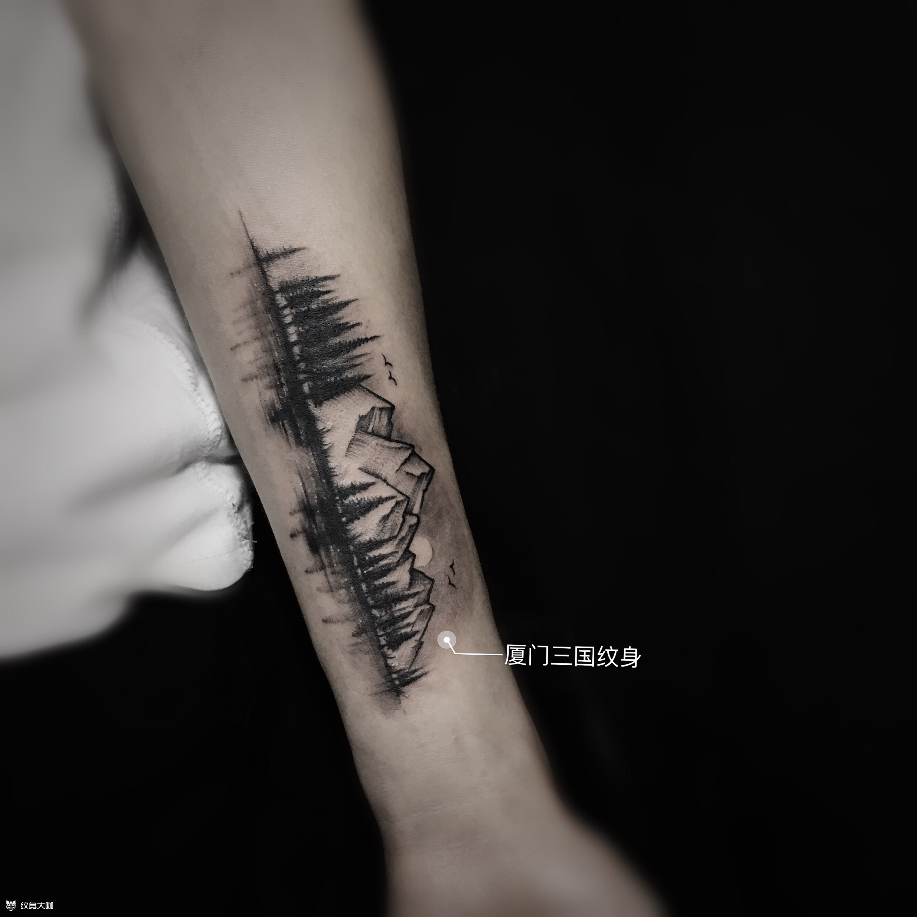 山水(遮盖作品)_纹身图案手稿图片_张洪坤的纹身作品集