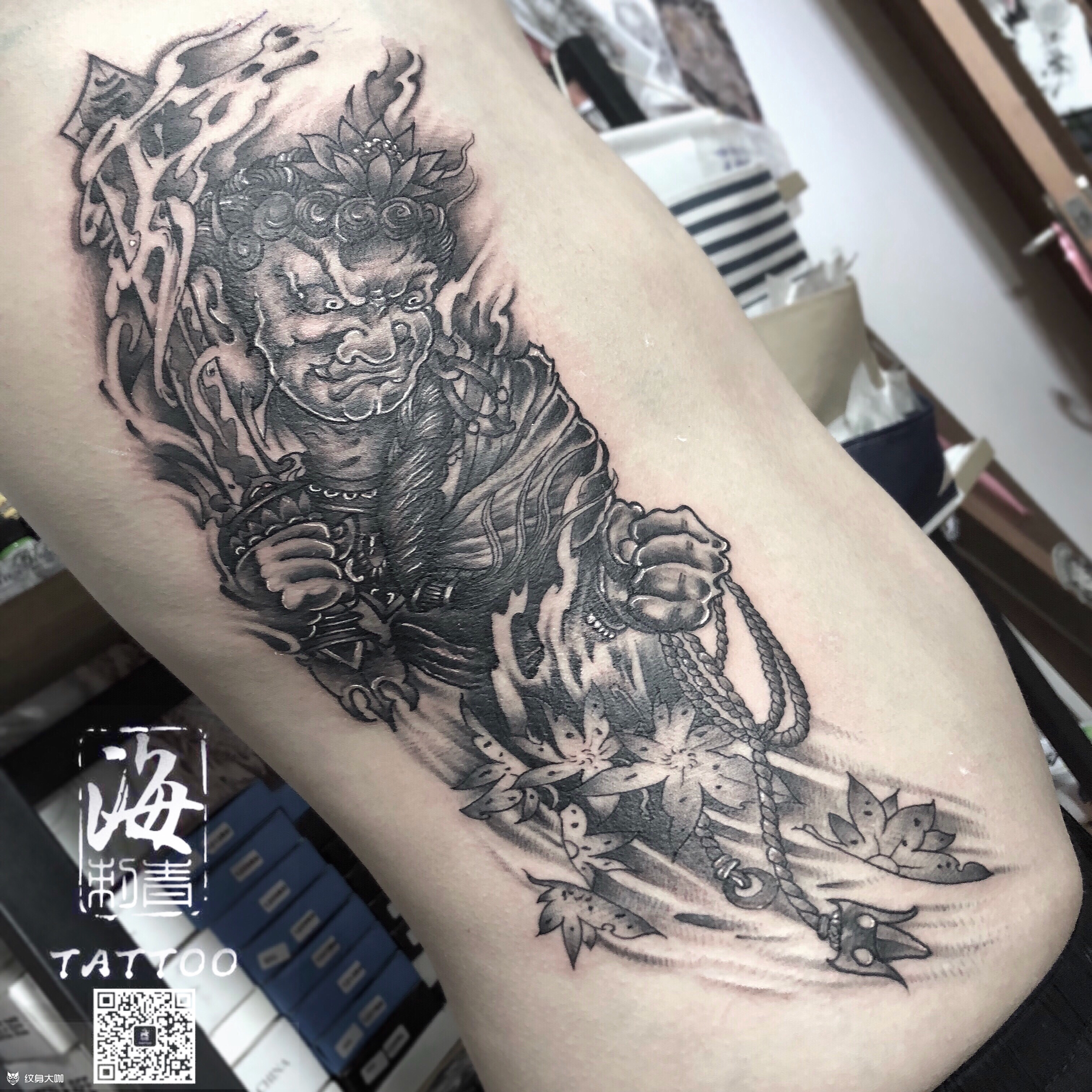 不动明王_纹身图案手稿图片_阿海的纹身作品集