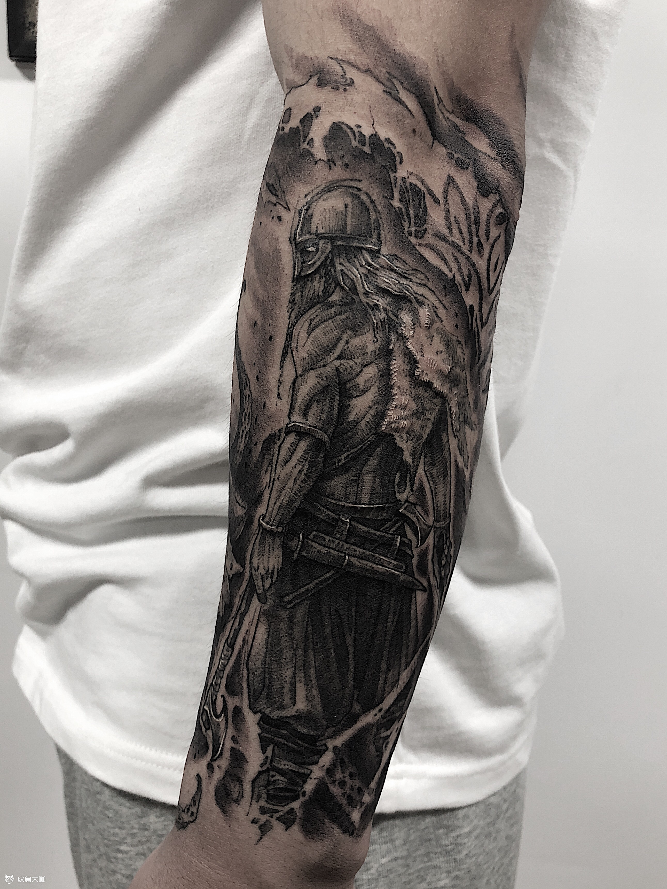 维京战士_纹身图案手稿图片_ruiqi的纹身作品集