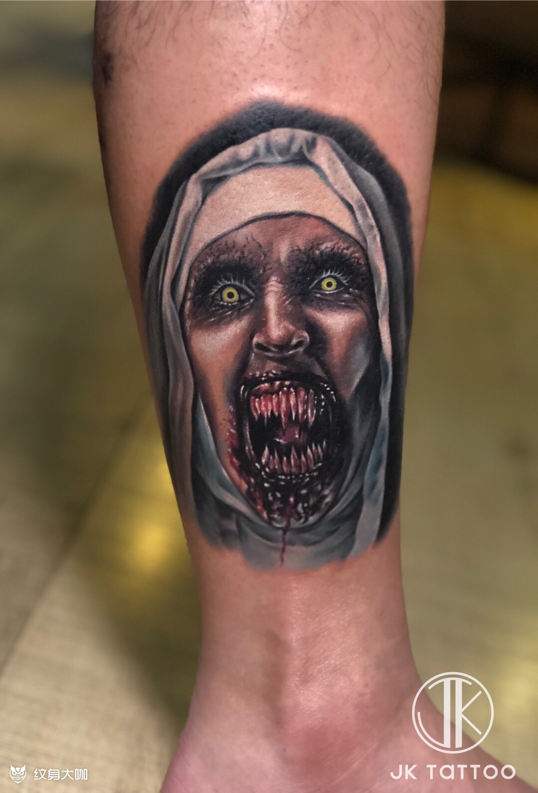 鬼修女_纹身图案手稿图片_梁嘉敏的纹身作品集