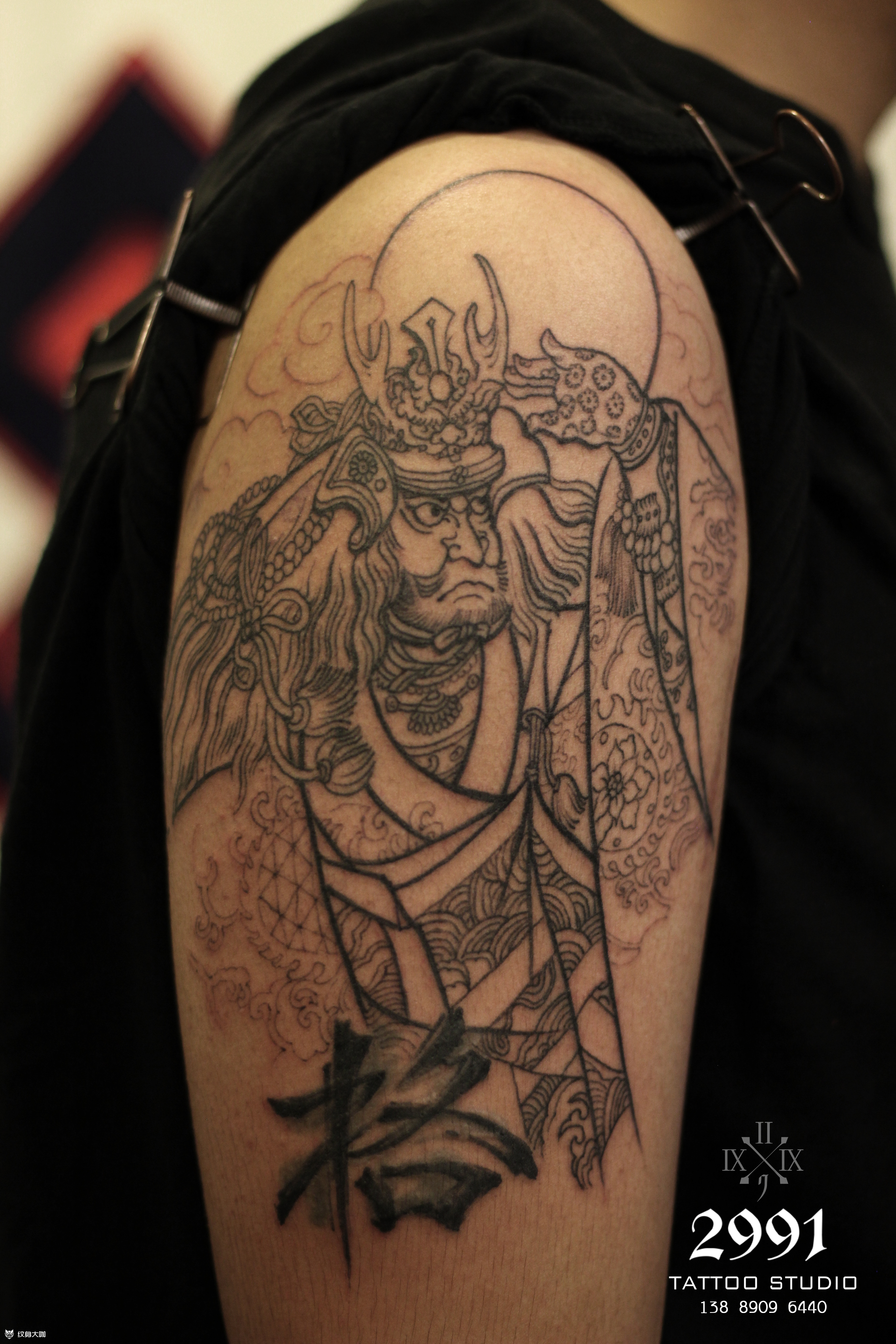 武田信玄(未完成)_纹身图案手稿图片_孙若愚的纹身作品集