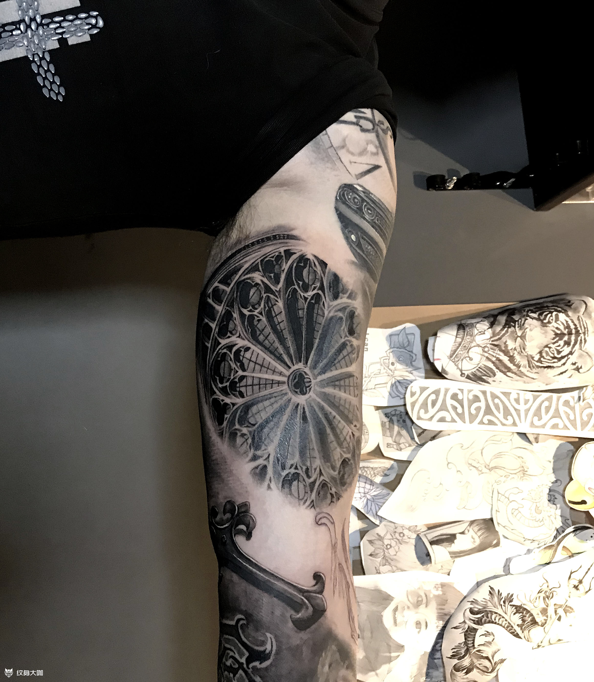 窗花_纹身图案手稿图片_马里奥的纹身作品集