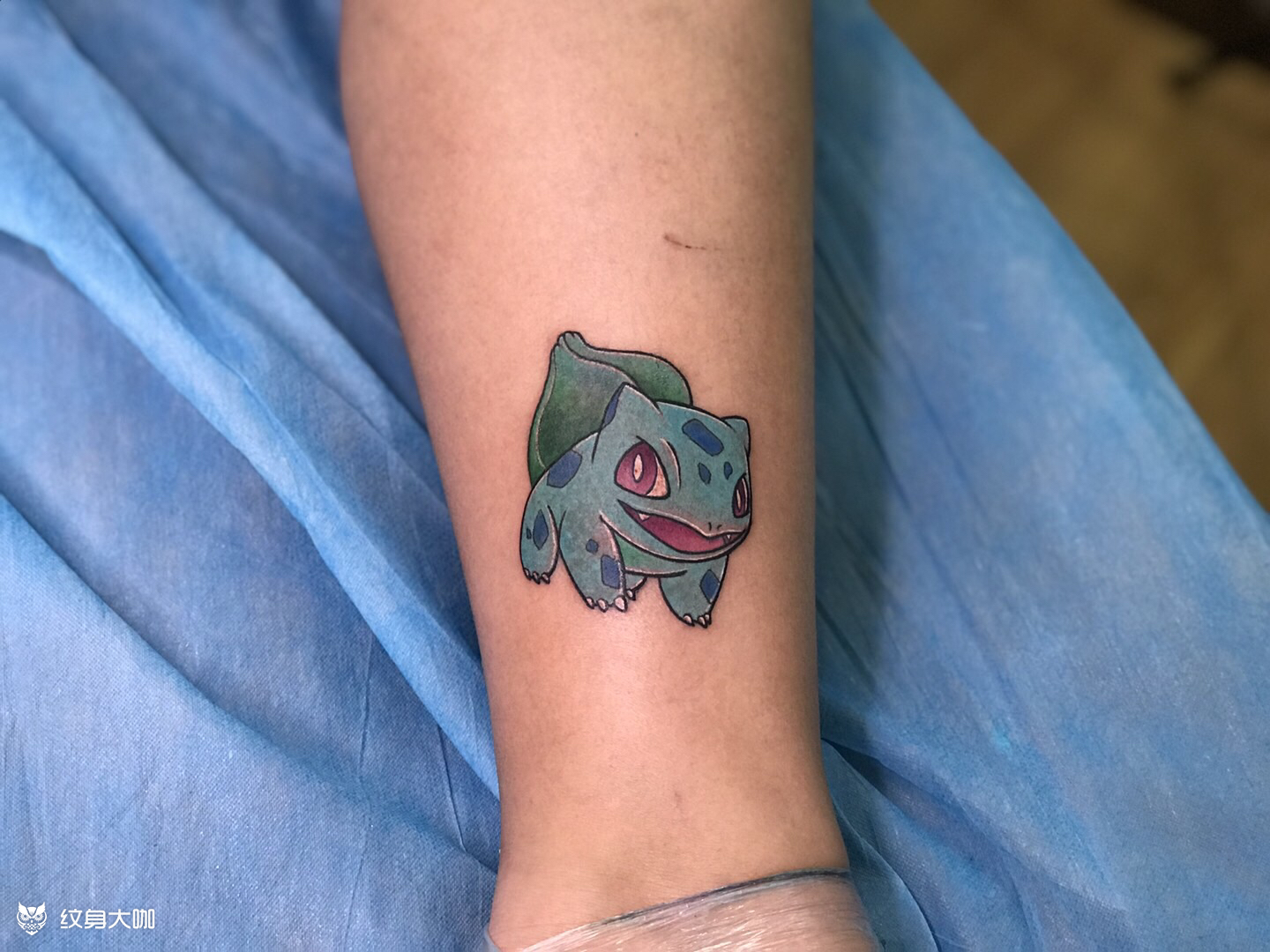 今日作品更新#我是谁#妙蛙种子_纹身图案手稿图片_刘鑫的纹身作品集