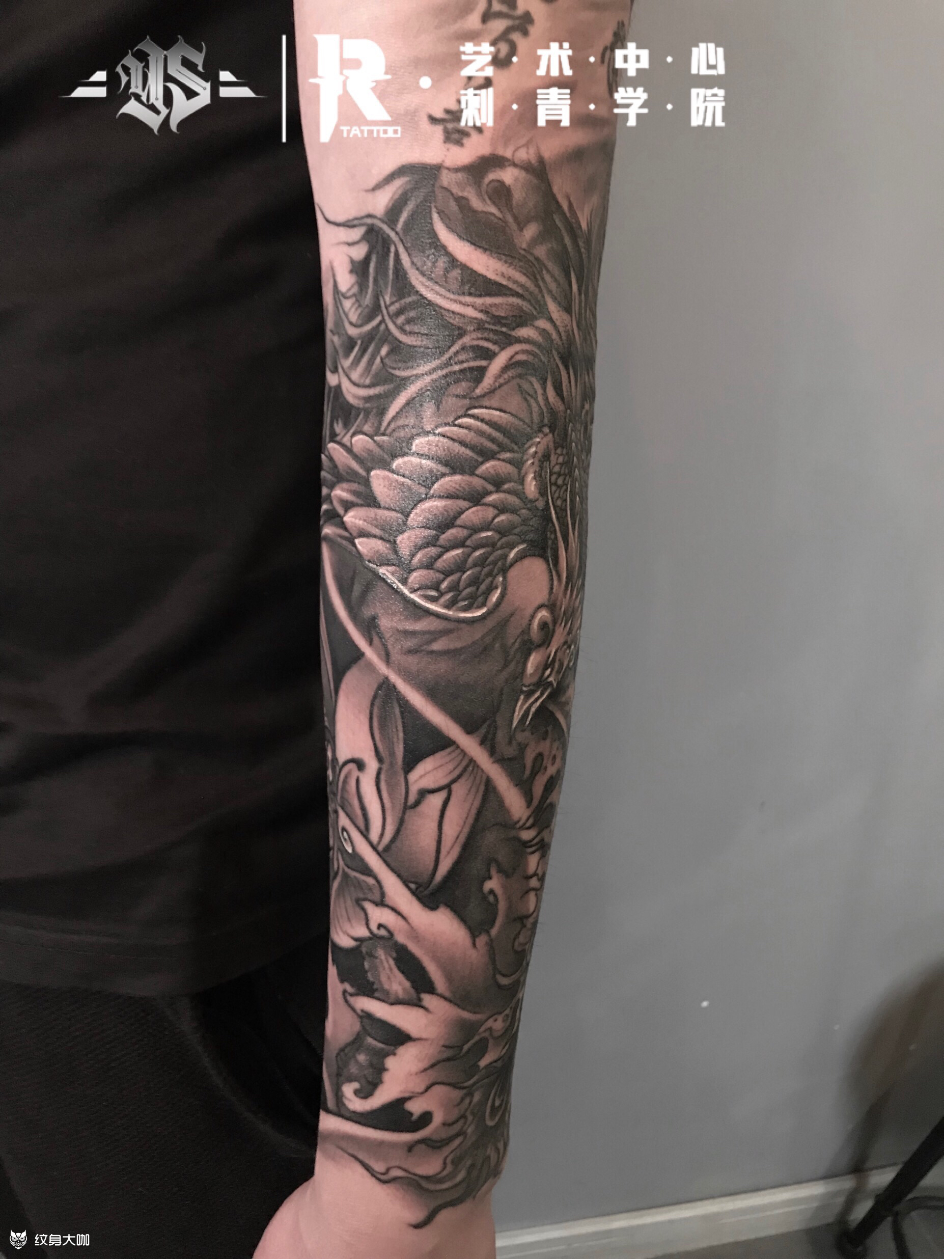 传统凤凰包小臂_纹身图案手稿图片_耀扬的纹身作品集
