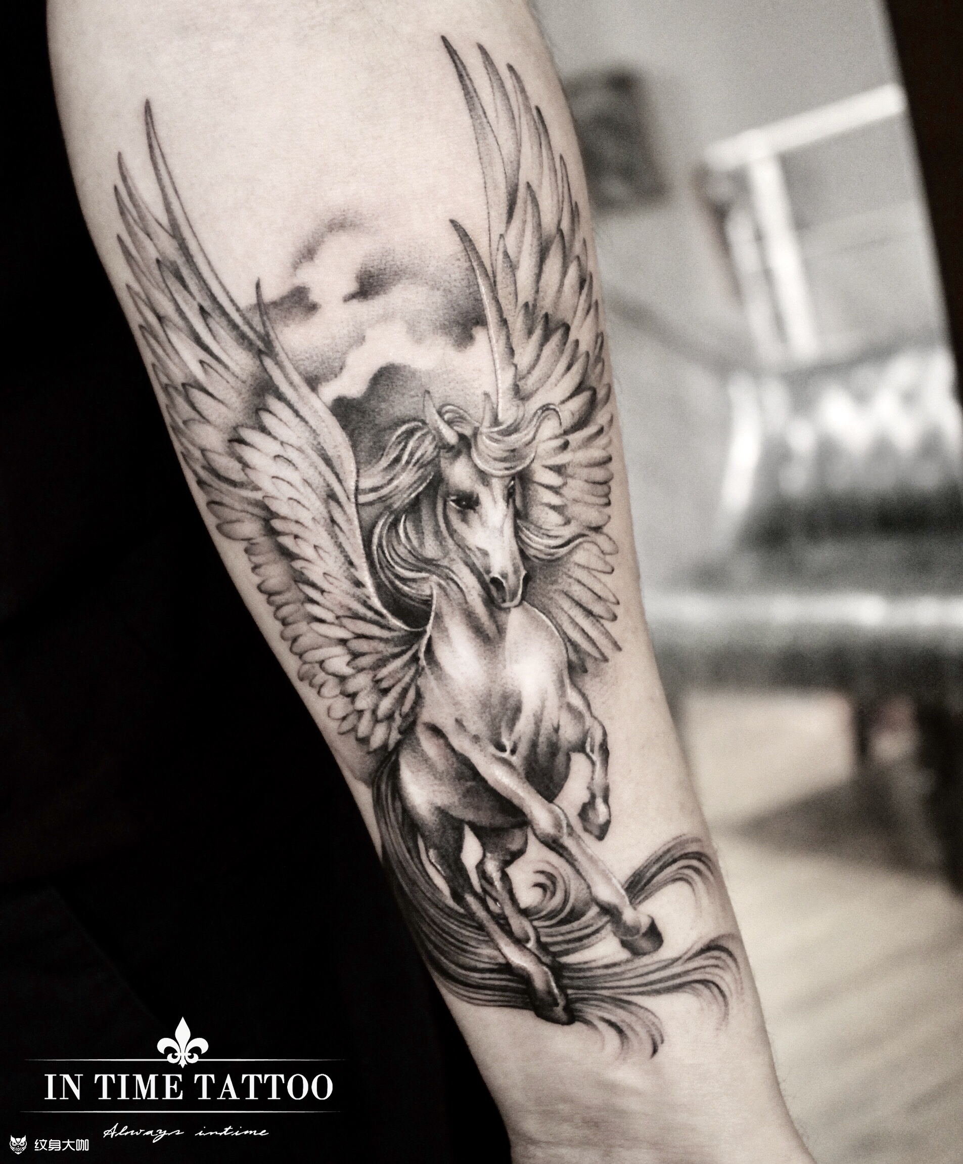 天马_纹身图案手稿图片_travis时的纹身作品集