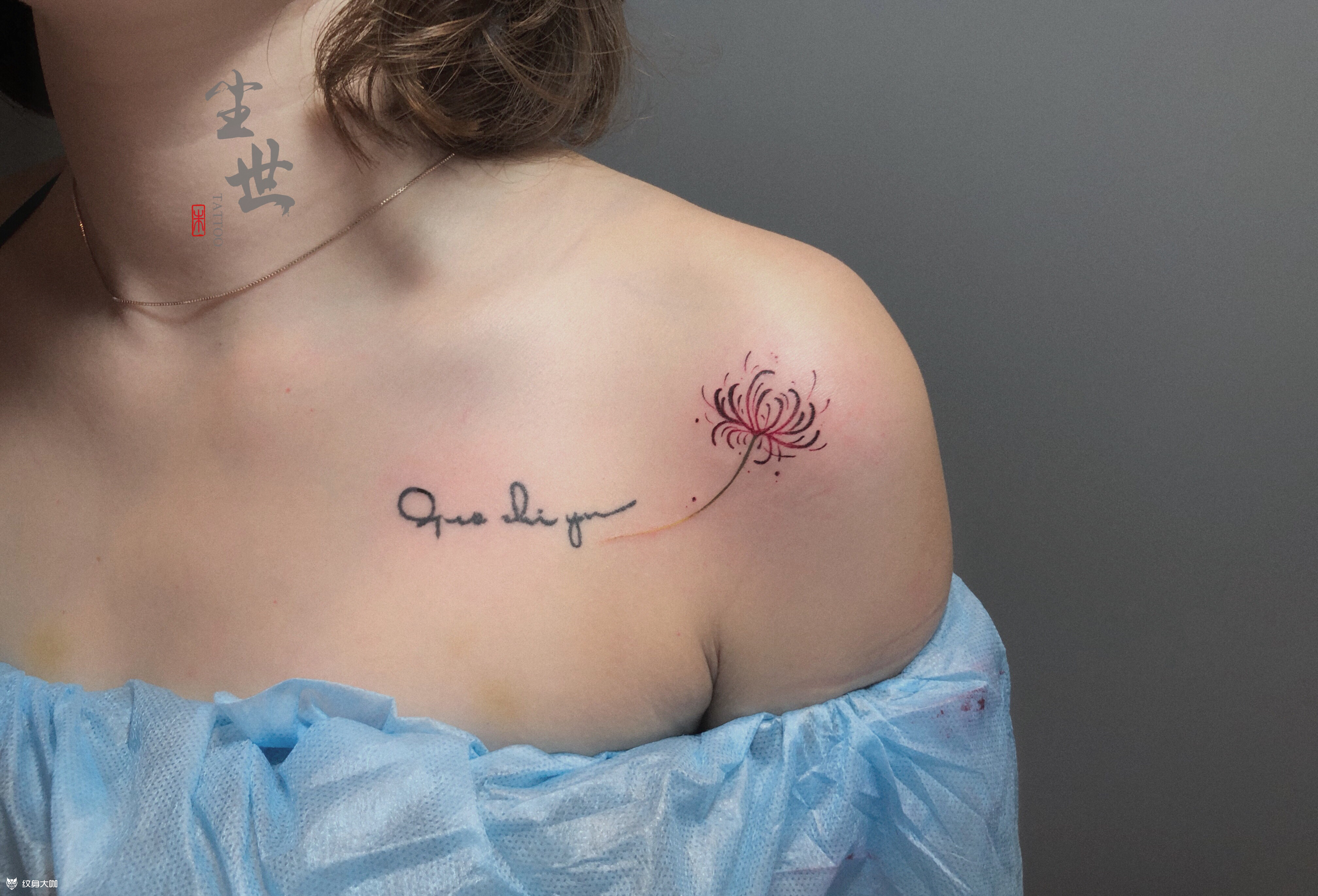 彼岸花_纹身图案手稿图片_朱琦的纹身作品集