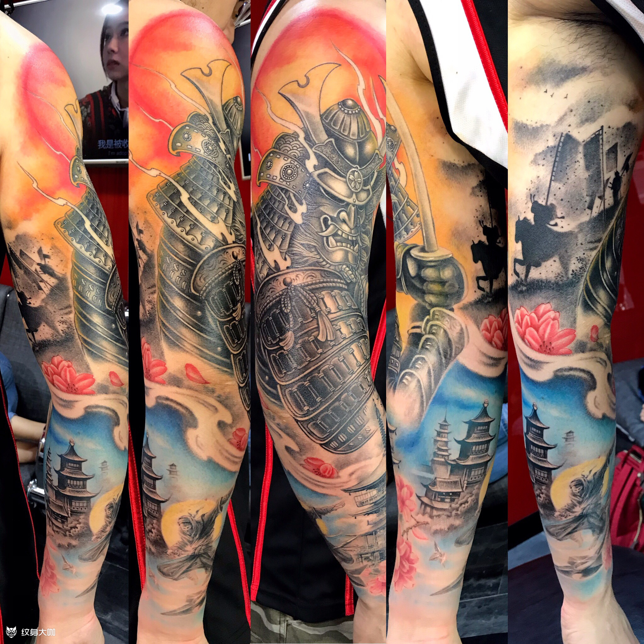 日本武士_纹身图案手稿图片_张鹏展的纹身作品集